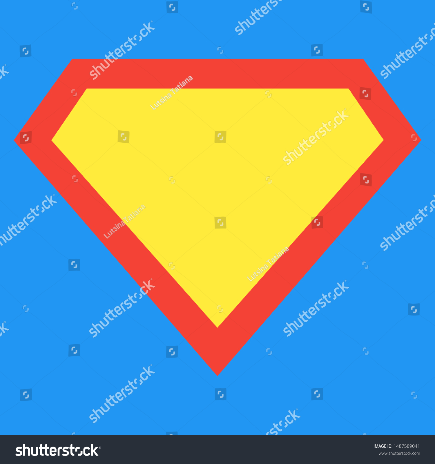 Superhero Logo Template Bright Blue Background Stock Vector (Royalty ...