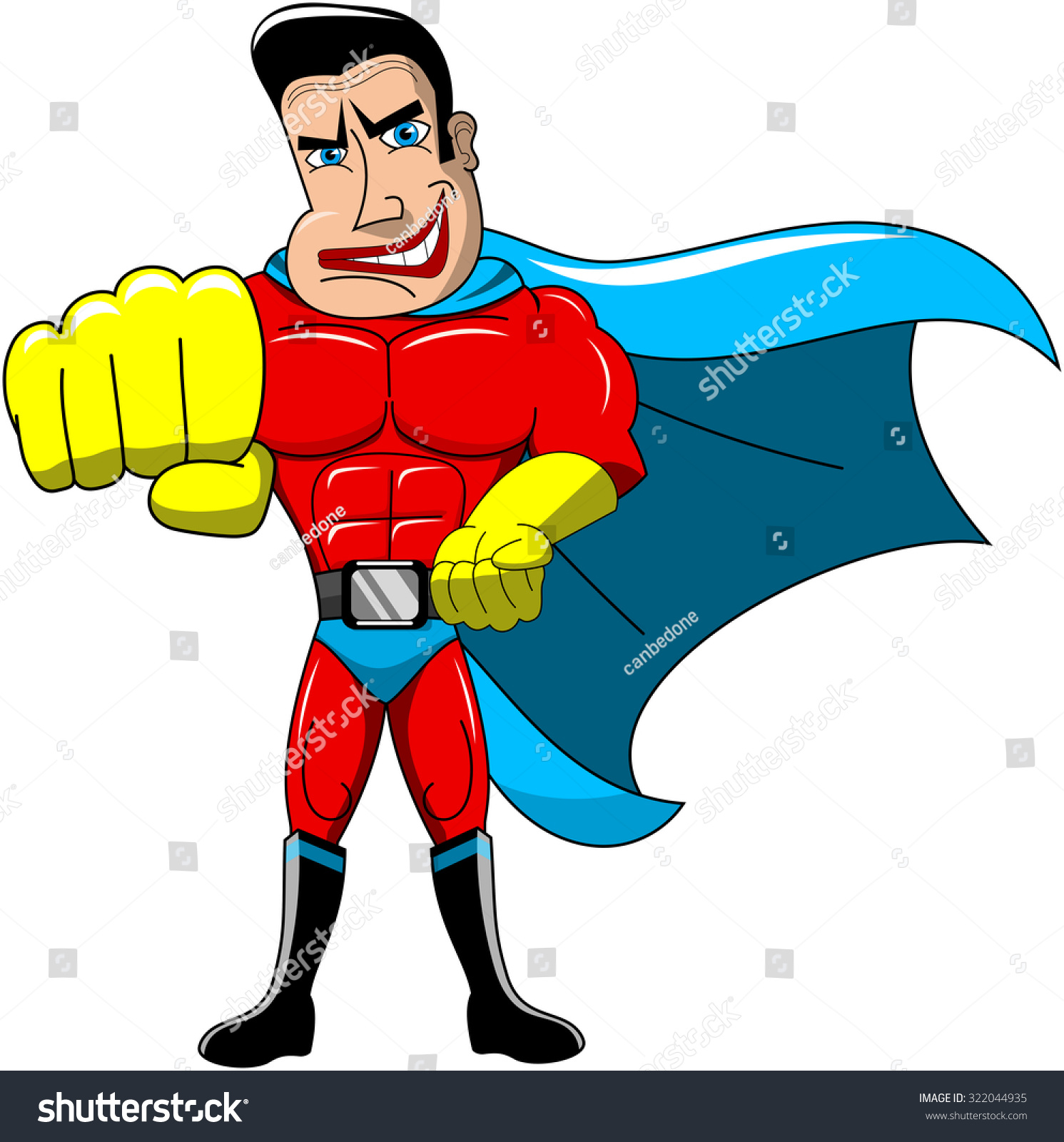 Superhero Performing Karate Move Fist Isolated Stock Vector 322044935 ...