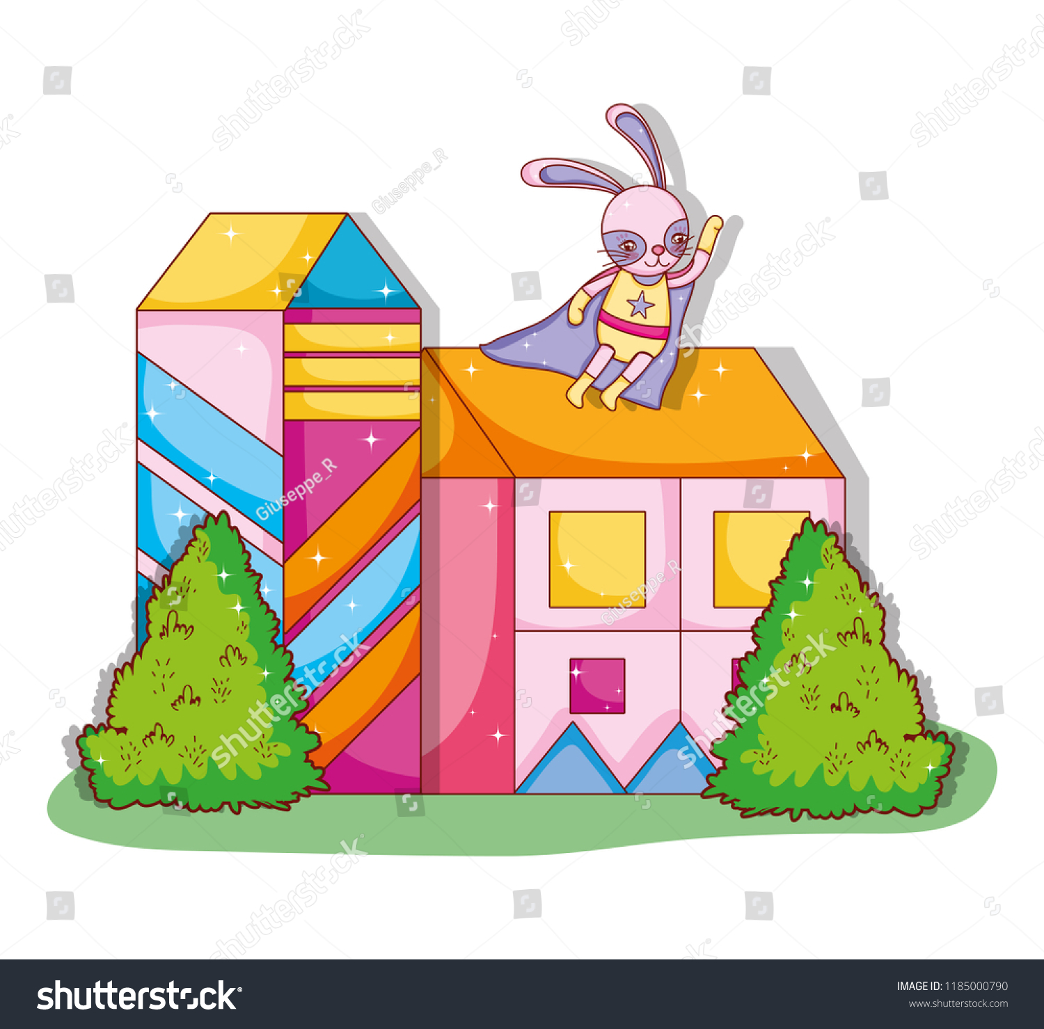 Superhero Rabbit Cartoon Stock Vector (Royalty Free) 1185000790 ...