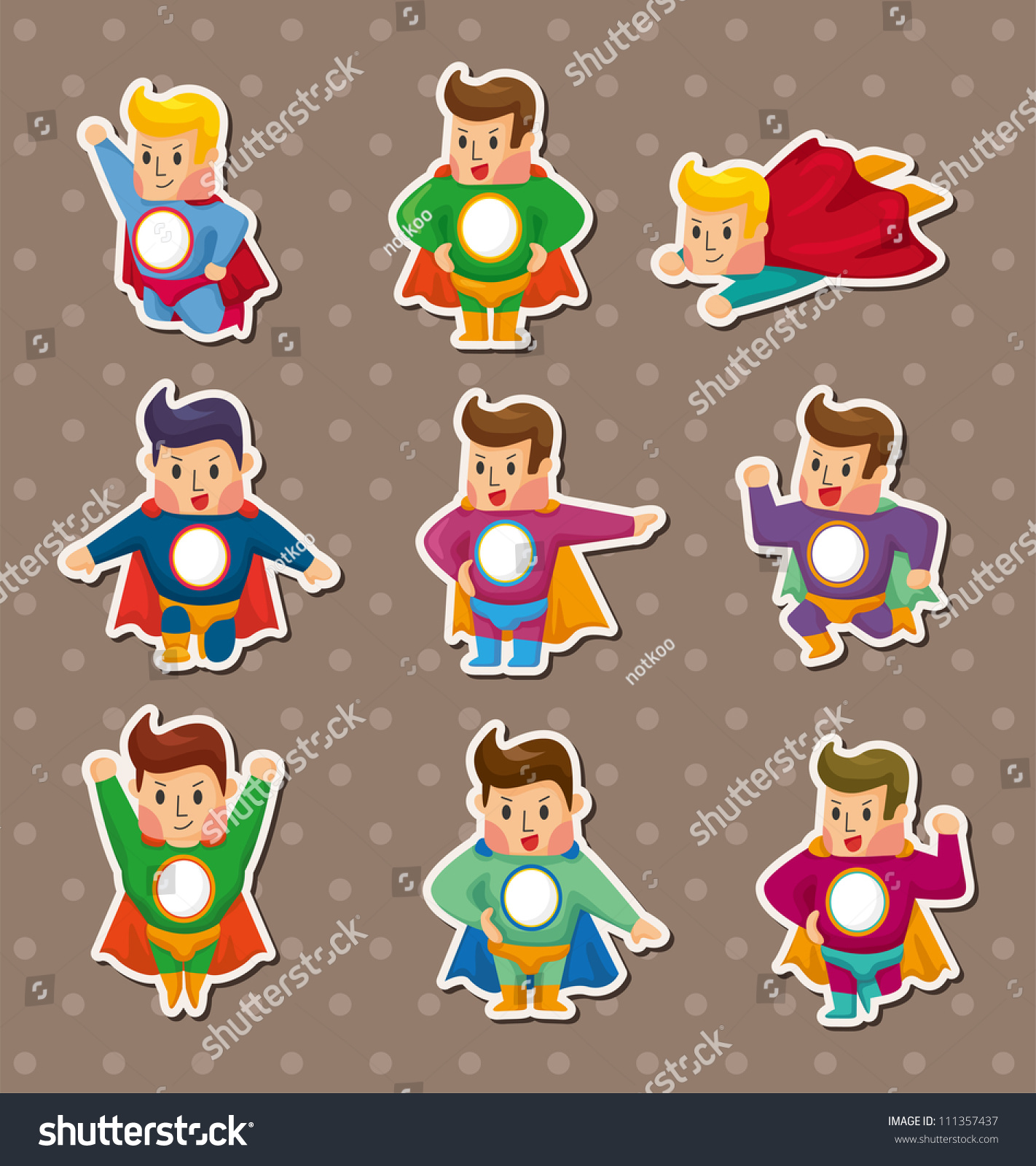 Superhero Stickers Stock Vector Illustration 111357437 Shutterstock