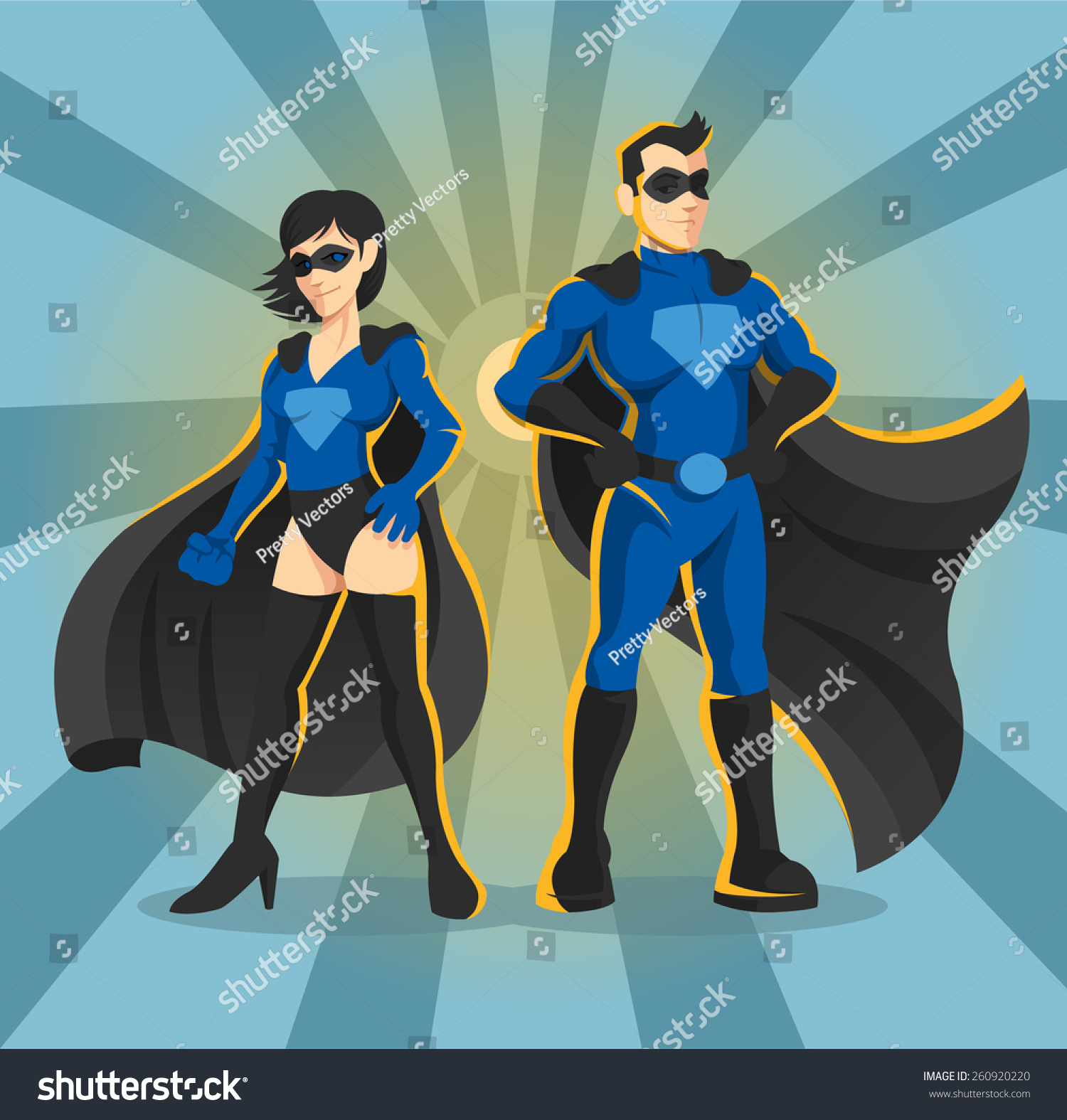 Superheroes Vector Illustration - 260920220 : Shutterstock