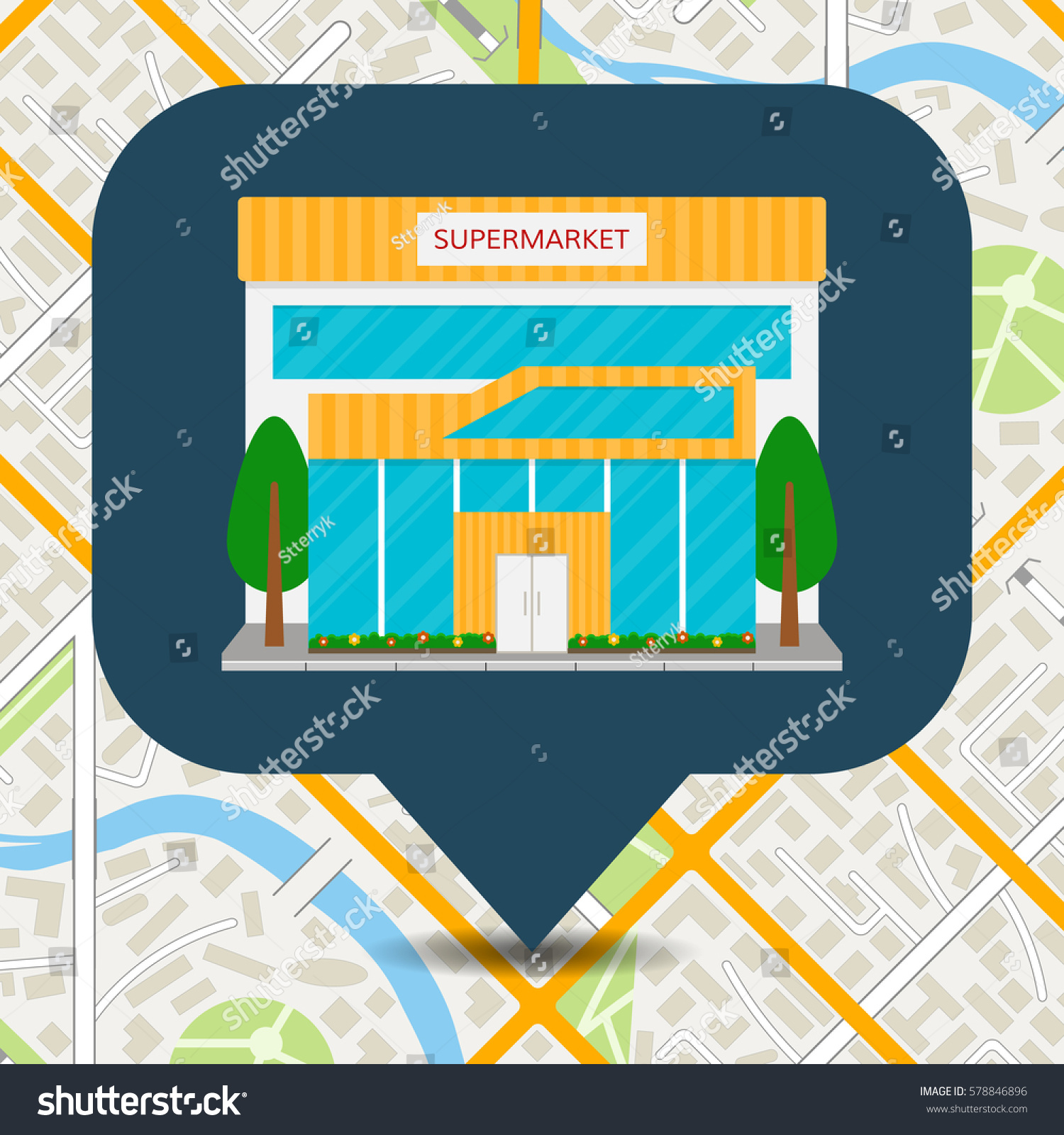 Supermarket Building Front Facade Grocery Store Stock Vector HD - 1500x1600 - jpeg Grocery Store Map
