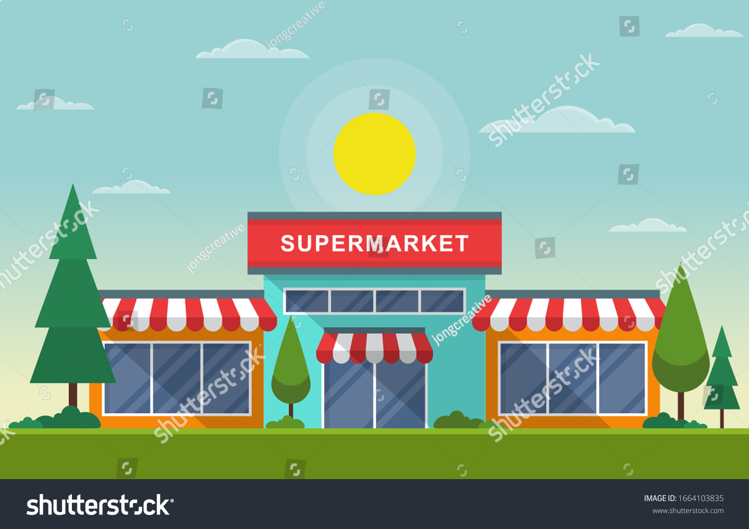 Supermarket Grocery Store Retail Shop Mall Stock Vector (Royalty Free ...