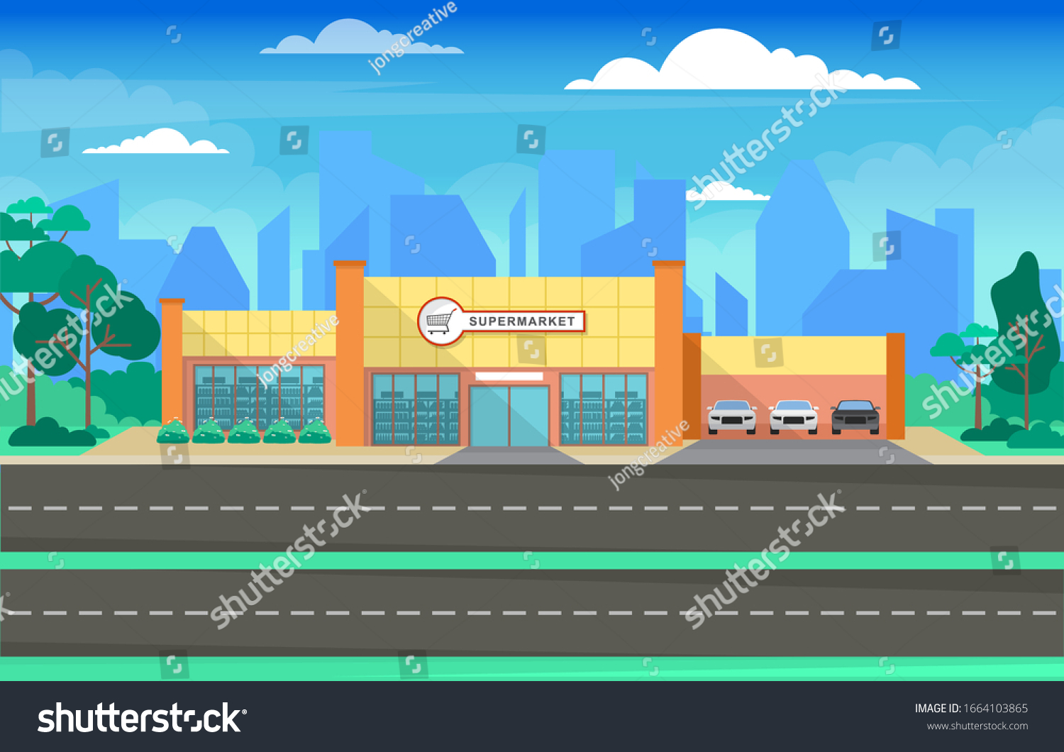 Supermarket Grocery Store Retail Shop Mall Stock Vector (Royalty Free ...