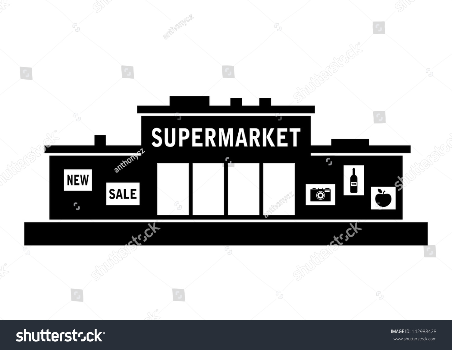 Supermarket Icon Stock Vector 142988428 - Shutterstock