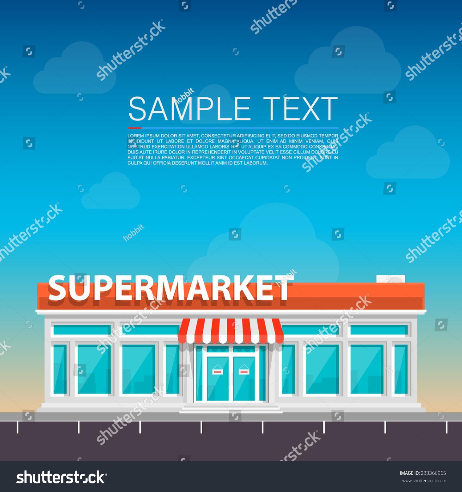 Supermarket On Roadside Market Background Vector Stock Vector (Royalty ...