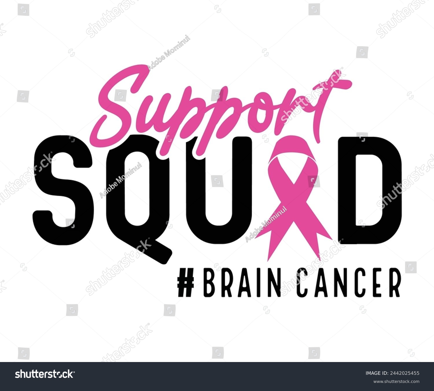 SVG of Support Squad Brain Cancer Svg,Breast Cancer Awareness,Cancer Quotes,Cancer Survivor,Breast Cancer Fighter,Childhood Cancer Awareness,Fight Cancer,Cancer T-Shirt,Cancer Warrior,Cut File svg