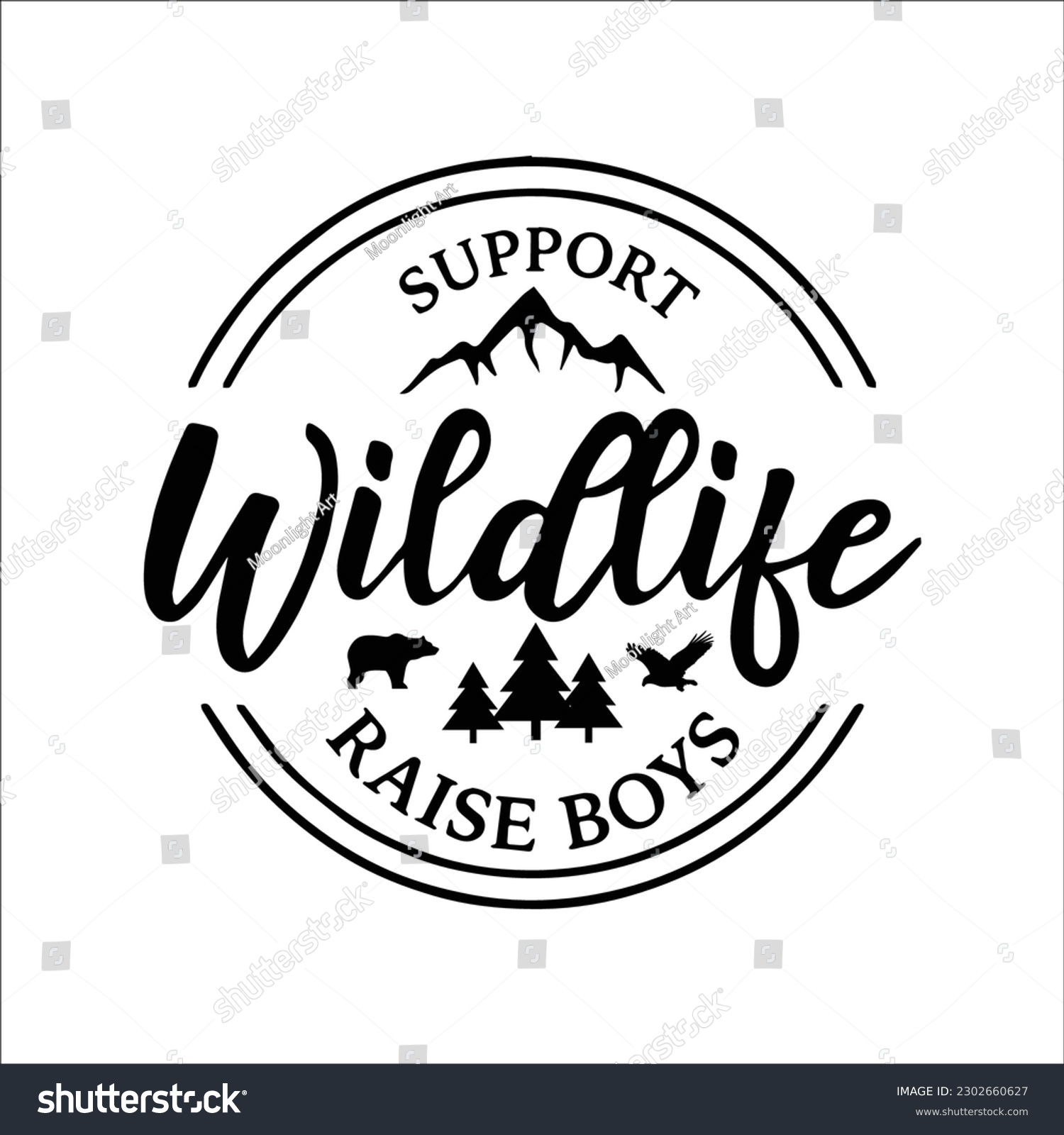 SVG of Support Wildlife Raise Boys, SVG, PNG File, Design Silhouette, Digital Download, Car Decal, Support Wildlife SVG File, Svg Files For Cricut svg