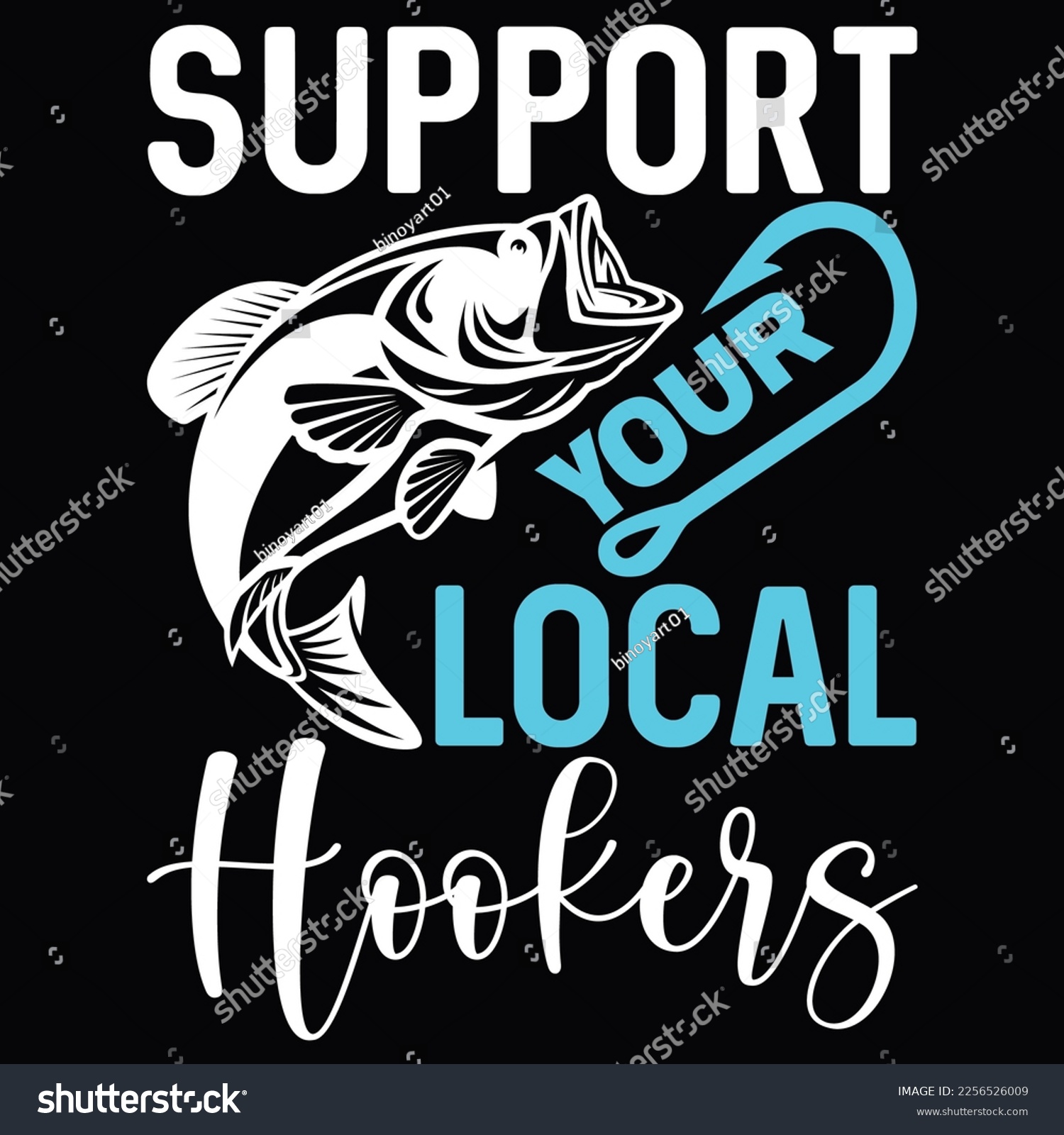 SVG of Support Your Local Hookers Fishing Life Style Greeting Card Design svg