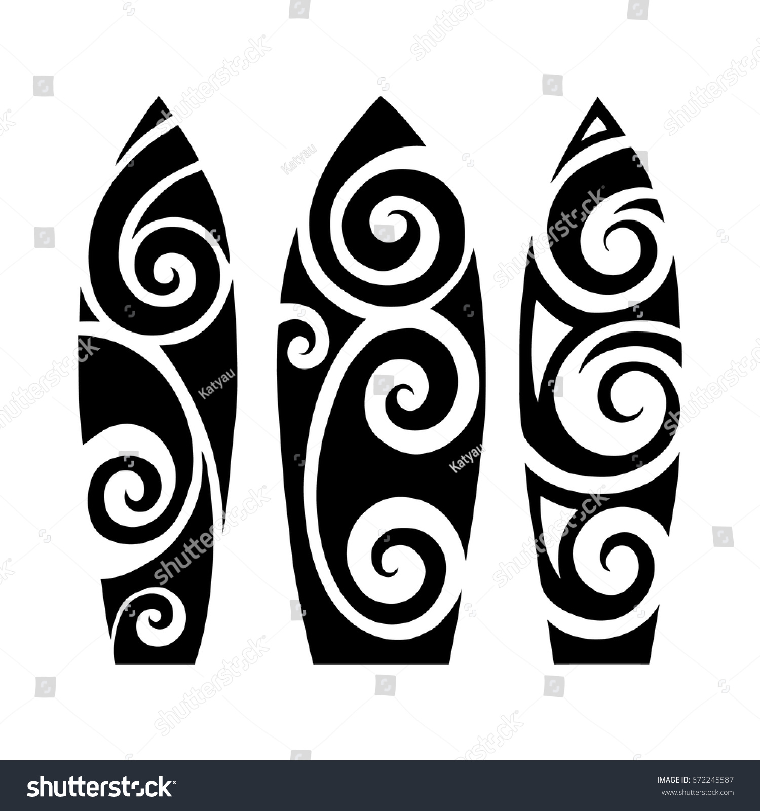 surf board illustration polynesian style tattoo stock vector surf board illustration polynesian style tattoo stock vector
