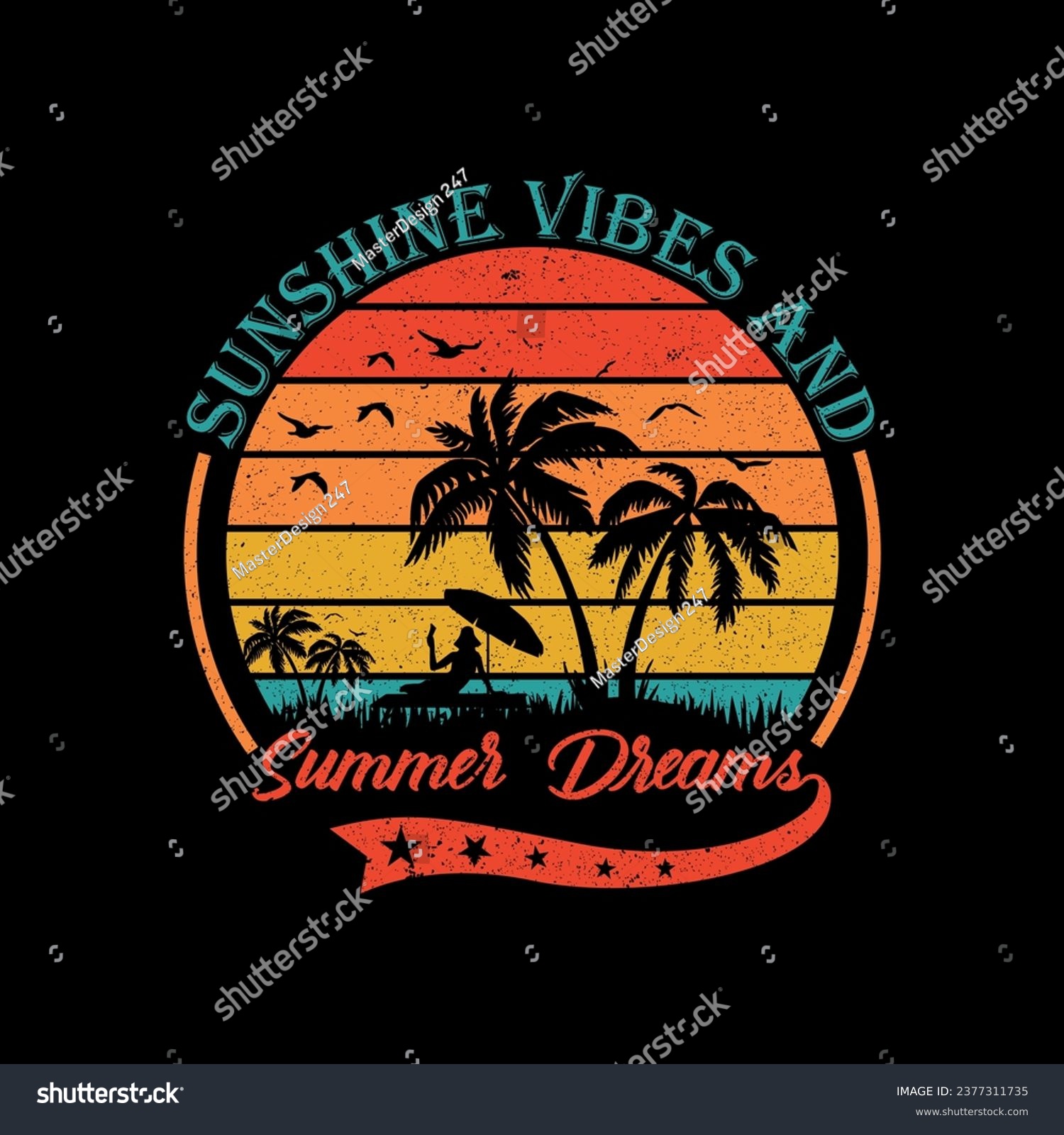 SVG of surfing festival summer vibes banner for surfing t shirt, summer t shirt design vector illustration, summer t shirt, summer surfing t shirt svg