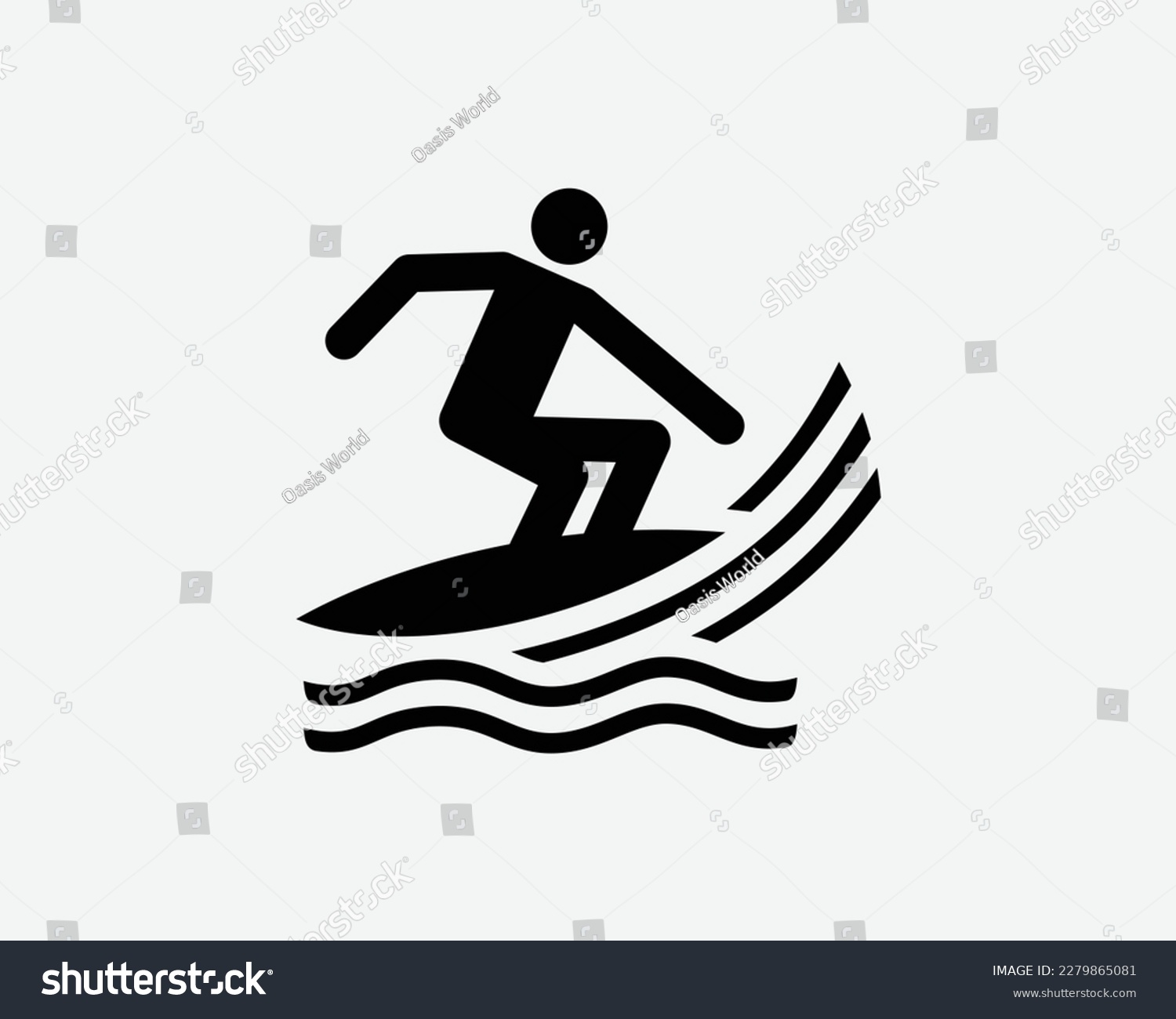 SVG of Surfing Icon Surf Boarding Board Surfer Water Sports Activity Vector Black White Silhouette Symbol Sign Graphic Clipart Artwork Illustration Pictogram svg