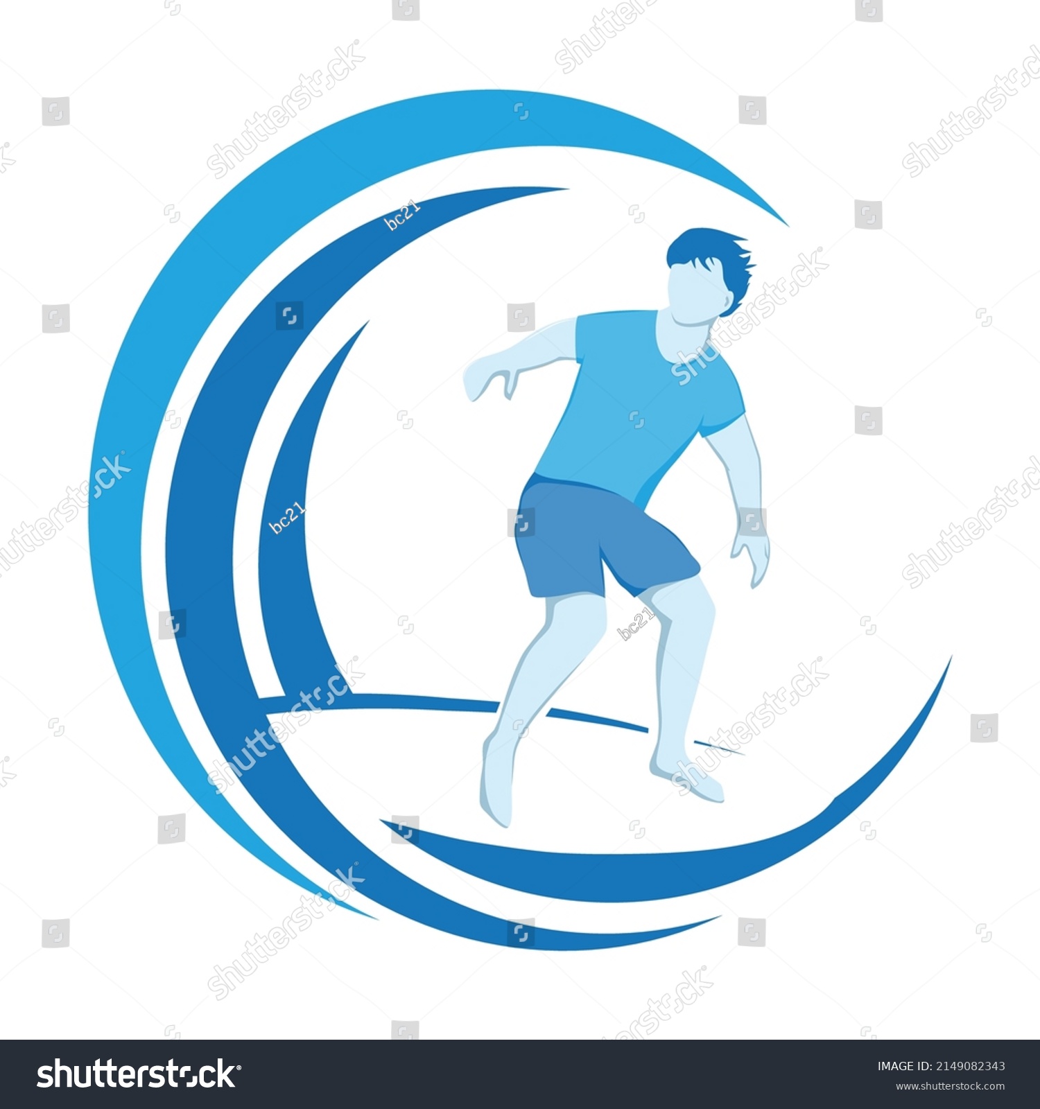 Surfing Man Vector Graphic Design Element Stock Vector (Royalty Free ...