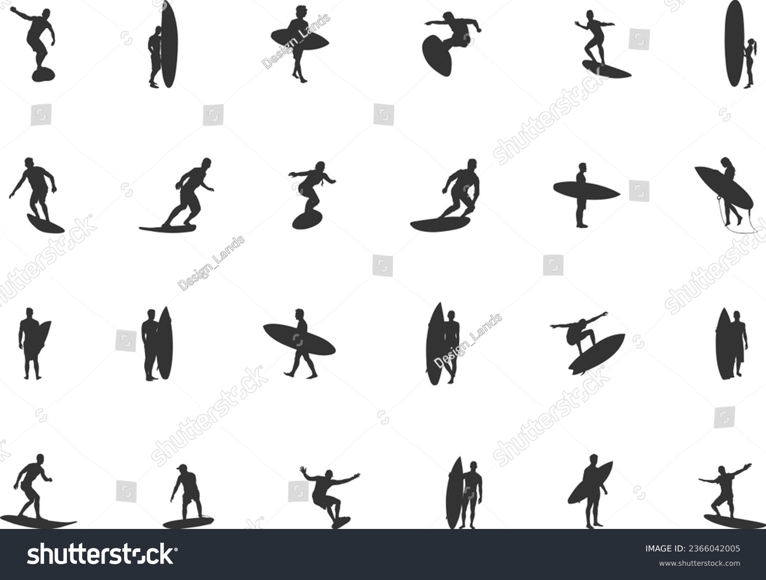 SVG of Surfing Silhouette, Surfer Silhouette, Surf Silhouette, Surfing Vector, Surfer Svg, Women Surfing Silhouette, Surfboarding Vector Silhouettes -V01. svg