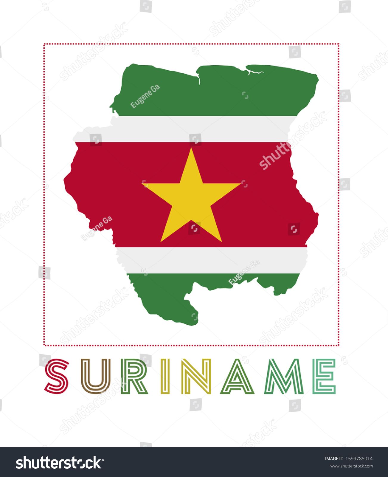 Suriname Logo Map Suriname Country Name Stock Vector (Royalty Free ...