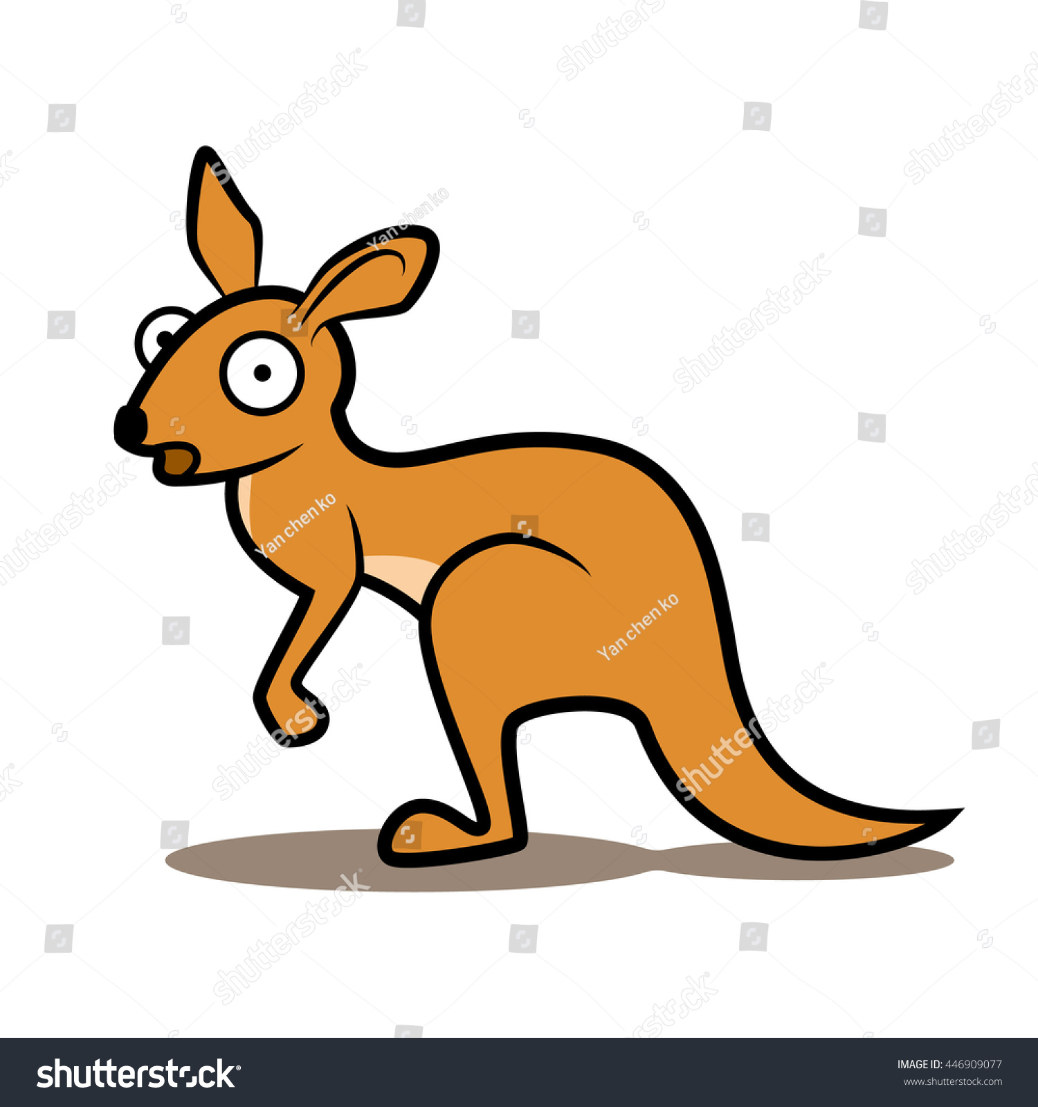 Surprised Cartoon Kangaroo Stares Viewer Stock Vector 446909077 ...