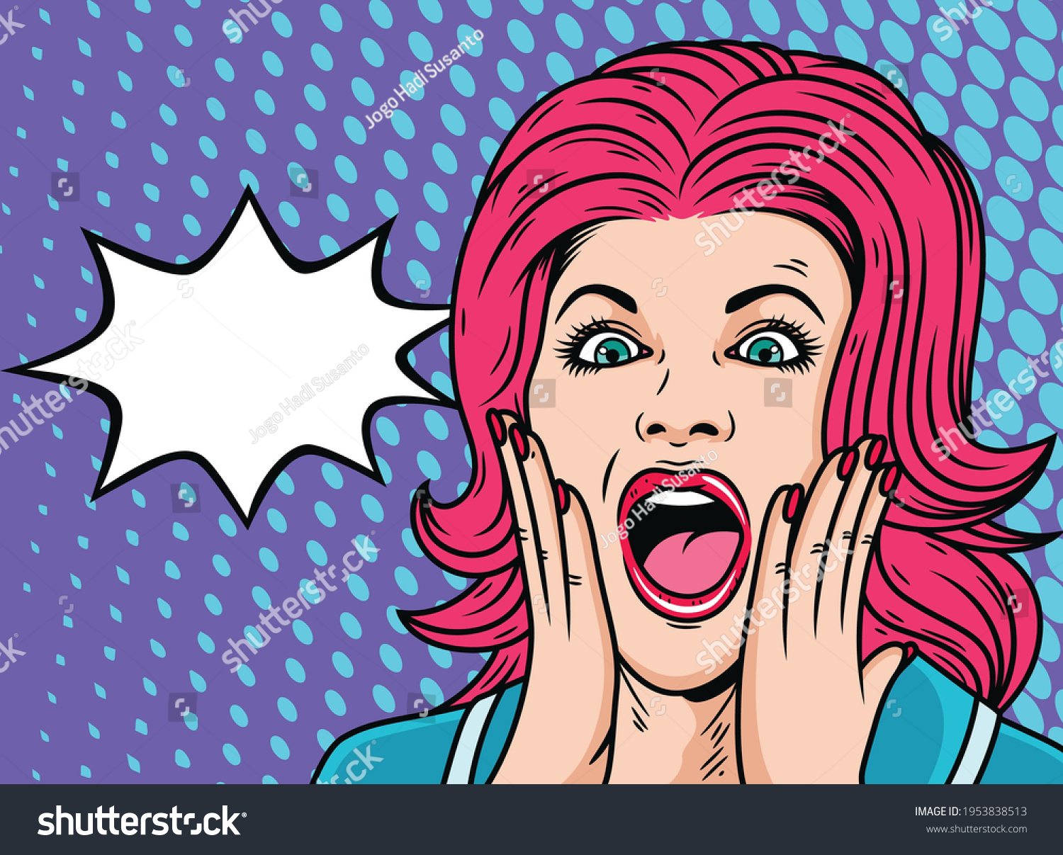 Surprised Shocked Woman Cartoon Pop Art Stock Vector (Royalty Free ...