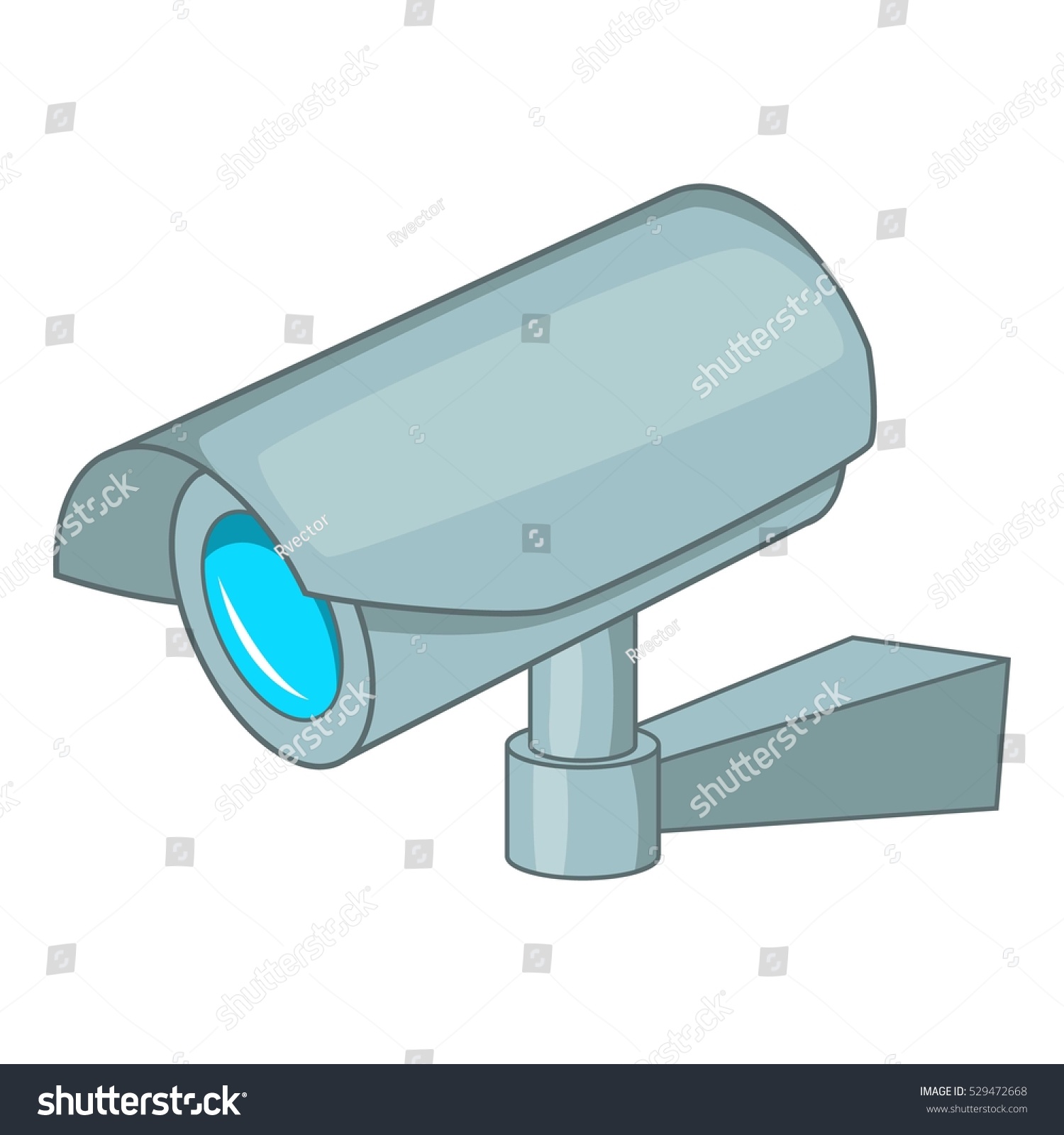 Surveillance Camera Icon. Cartoon Illustration Of Surveillance Camera