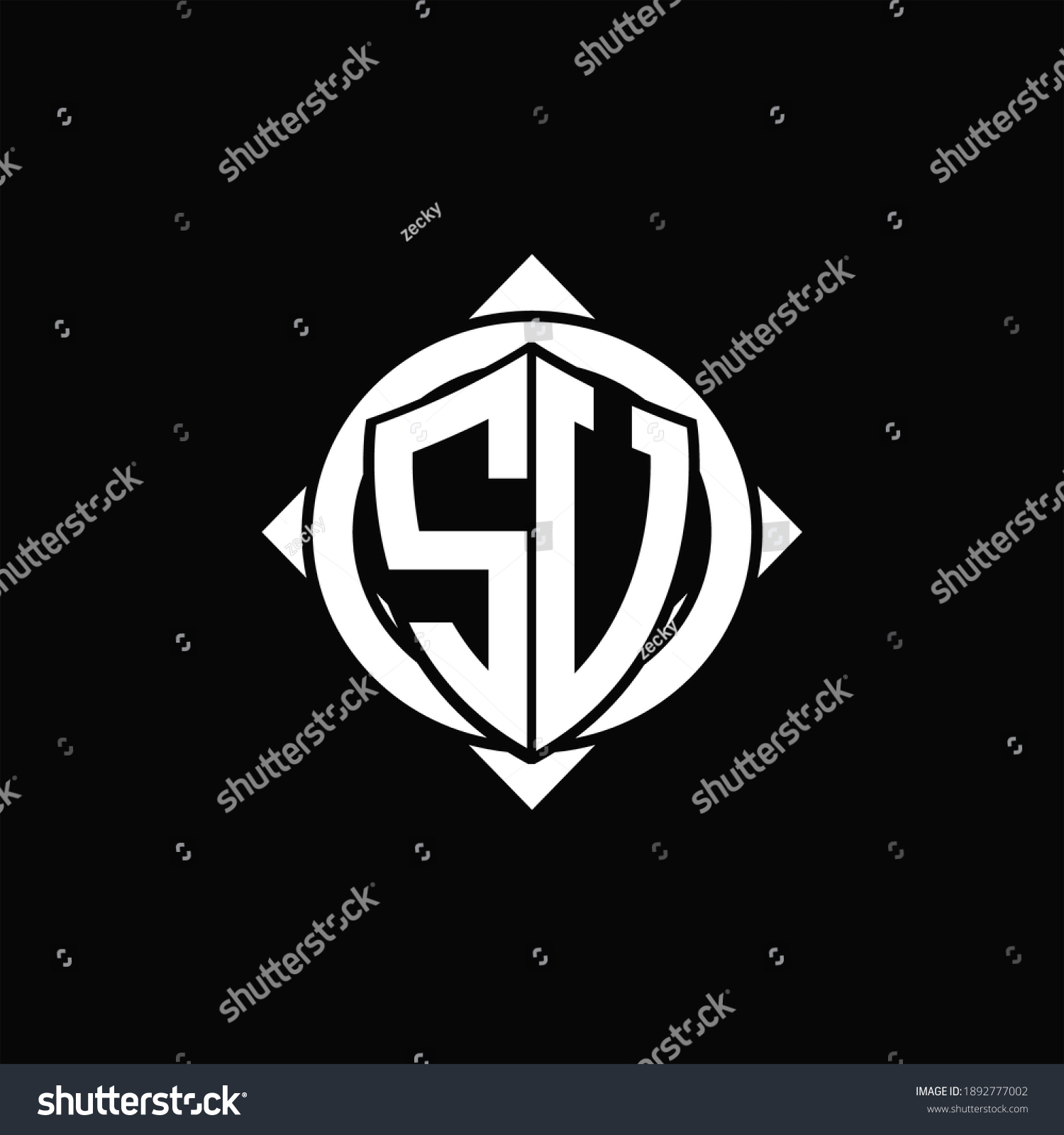 Sv Logo Monogram Isolated Circle Rounded Stock Vector (Royalty Free ...