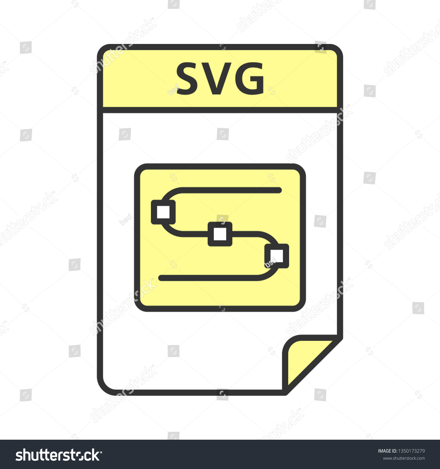 SVG of SVG file color icon. Scalable vector graphics. Image file format. Isolated vector illustration svg