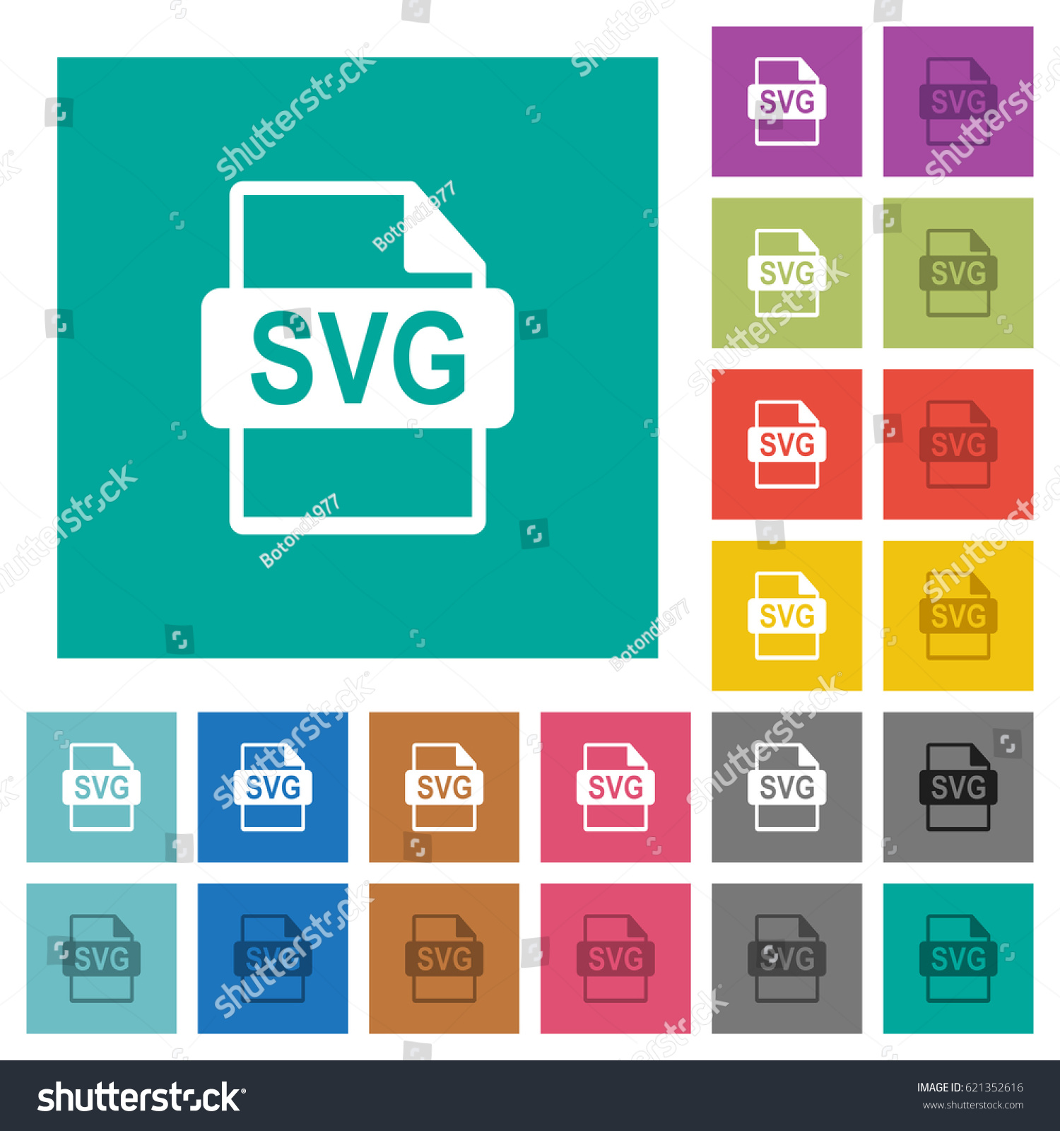 SVG of SVG file format multi colored flat icons on plain square backgrounds. Included white and darker icon variations for hover or active effects. svg