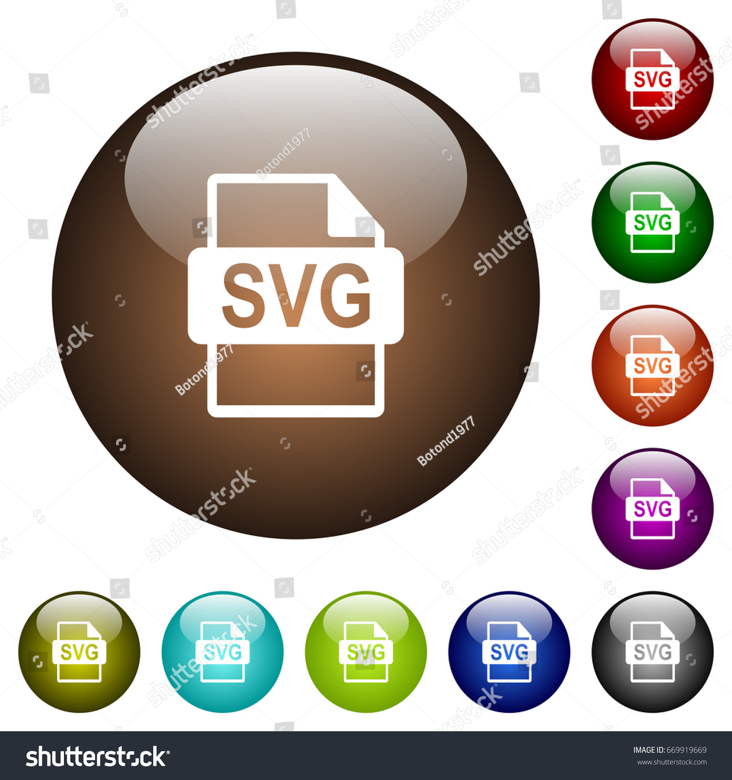 SVG of SVG file format white icons on round color glass buttons svg