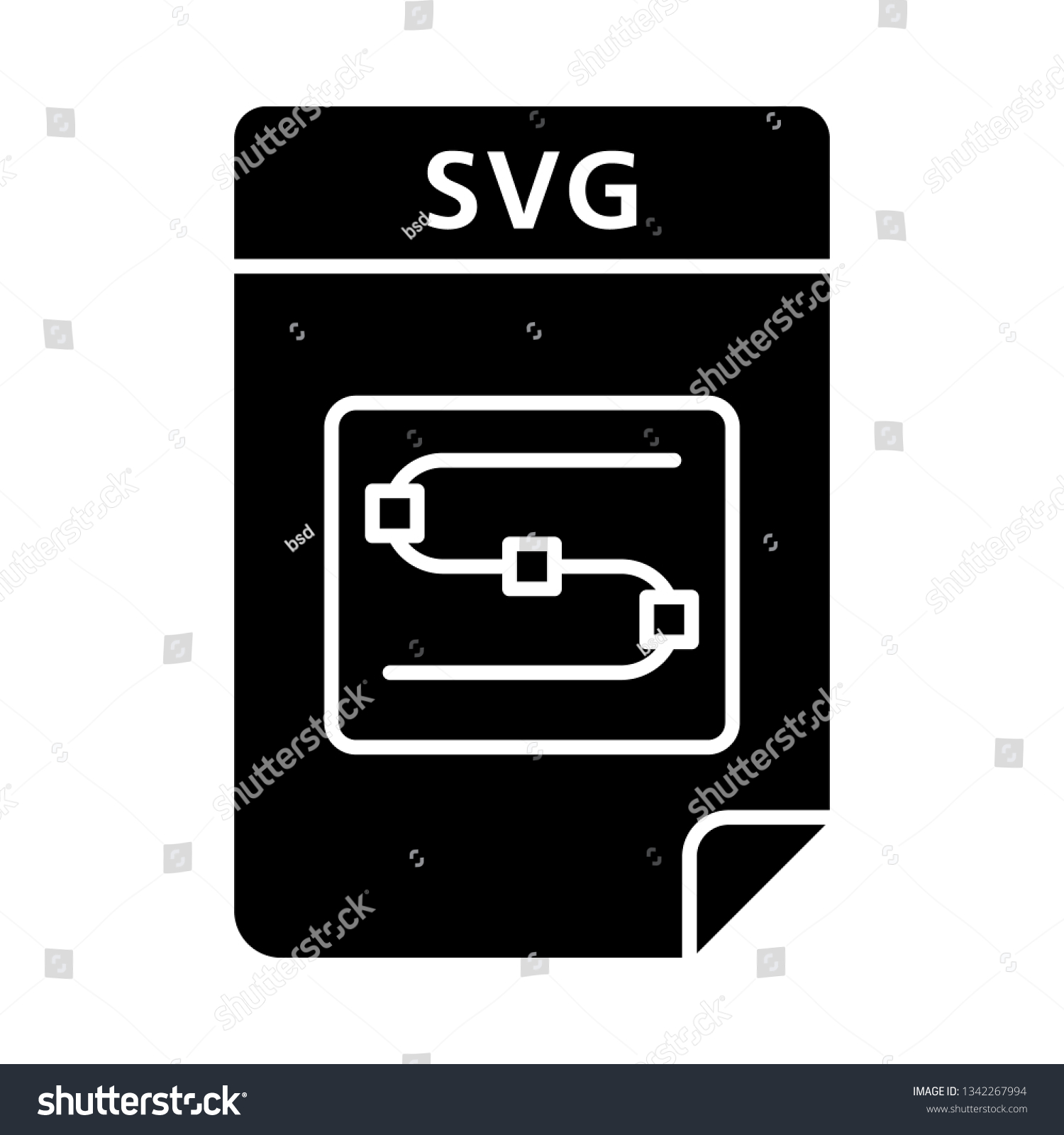 SVG of SVG file glyph icon. Scalable vector graphics. Image file format. Silhouette symbol. Negative space. Vector isolated illustration svg
