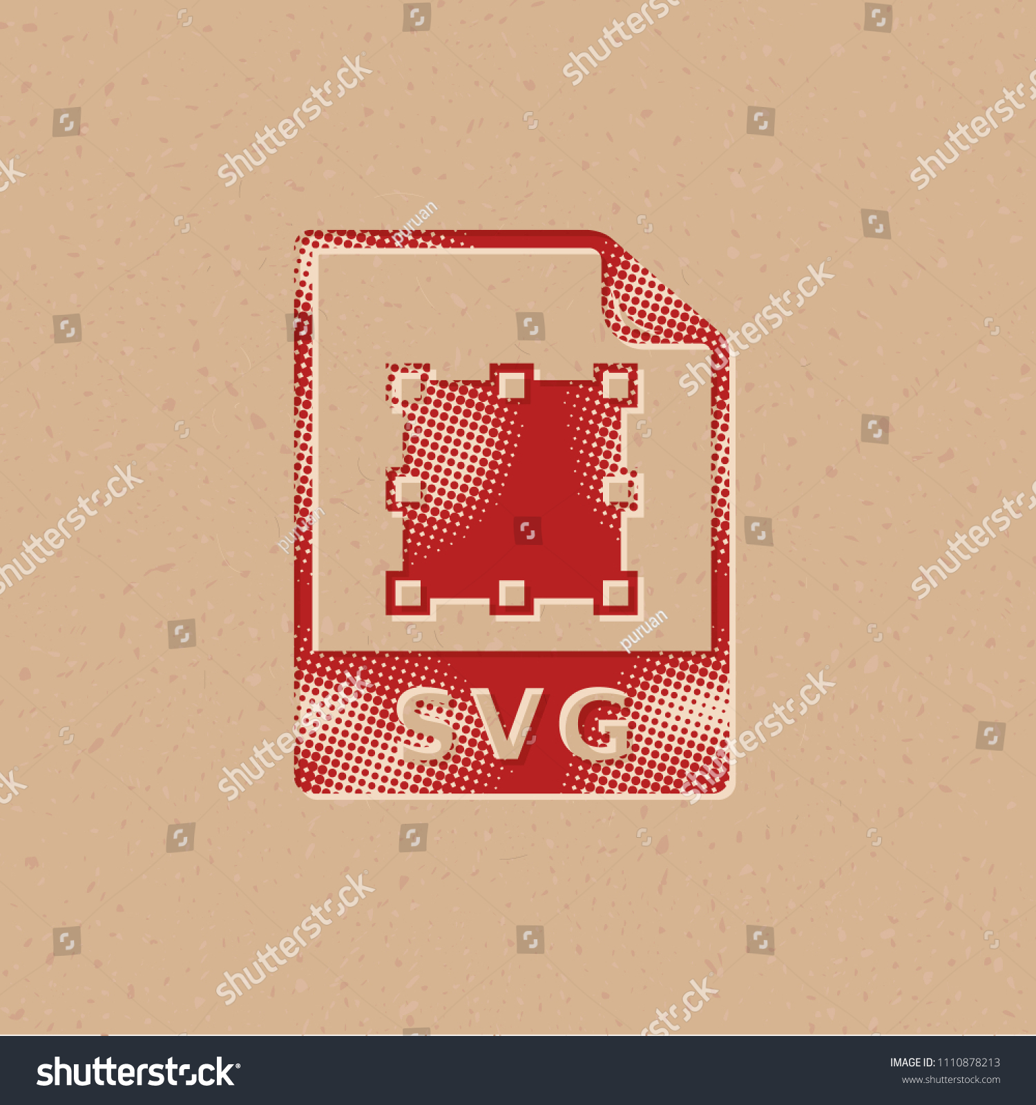 SVG of SVG file icon in halftone style. Grunge background vector illustration. svg