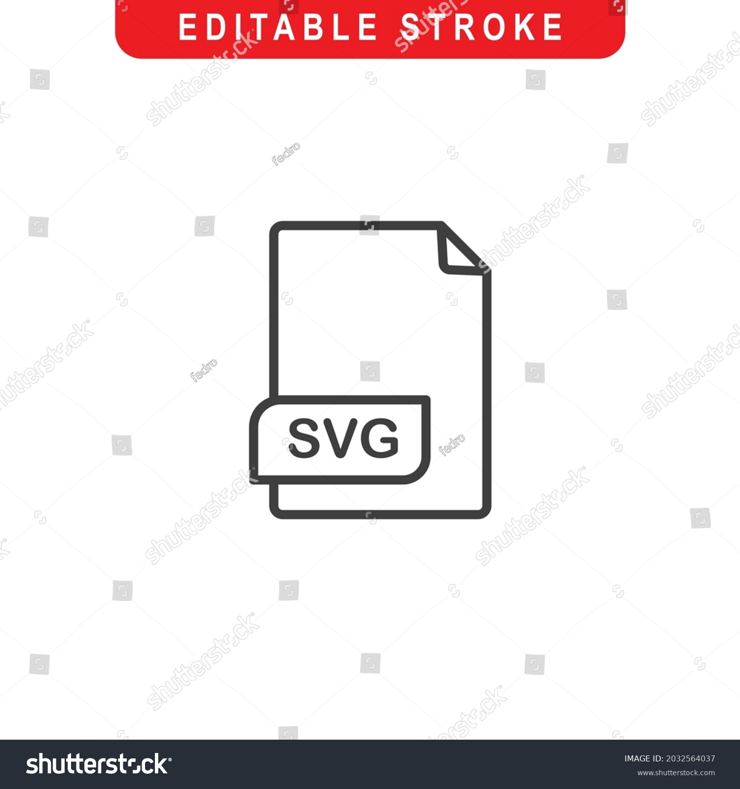 SVG of SVG File Outline Icon. SVG Document Line Art Logo. Vector Illustration. Isolated on White Background. Editable Stroke svg