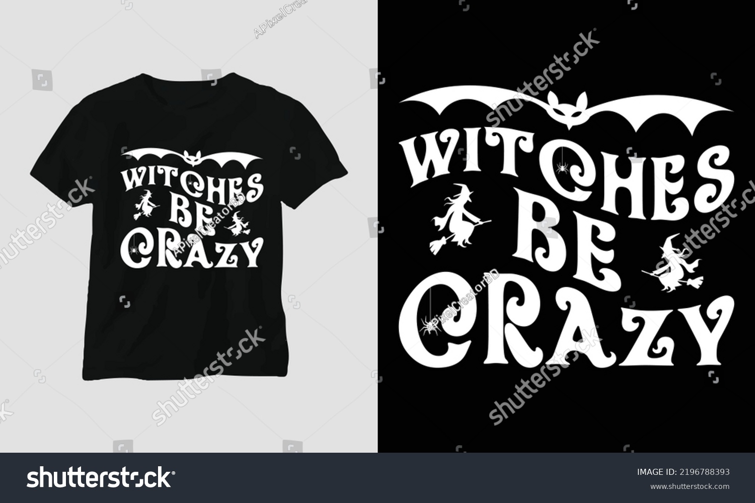 SVG of SVG Halloween Day Special T-shirt Typography Design with “witches be crazy”. Best for T-Shirt, mag, sticker, wall mat, etc. svg