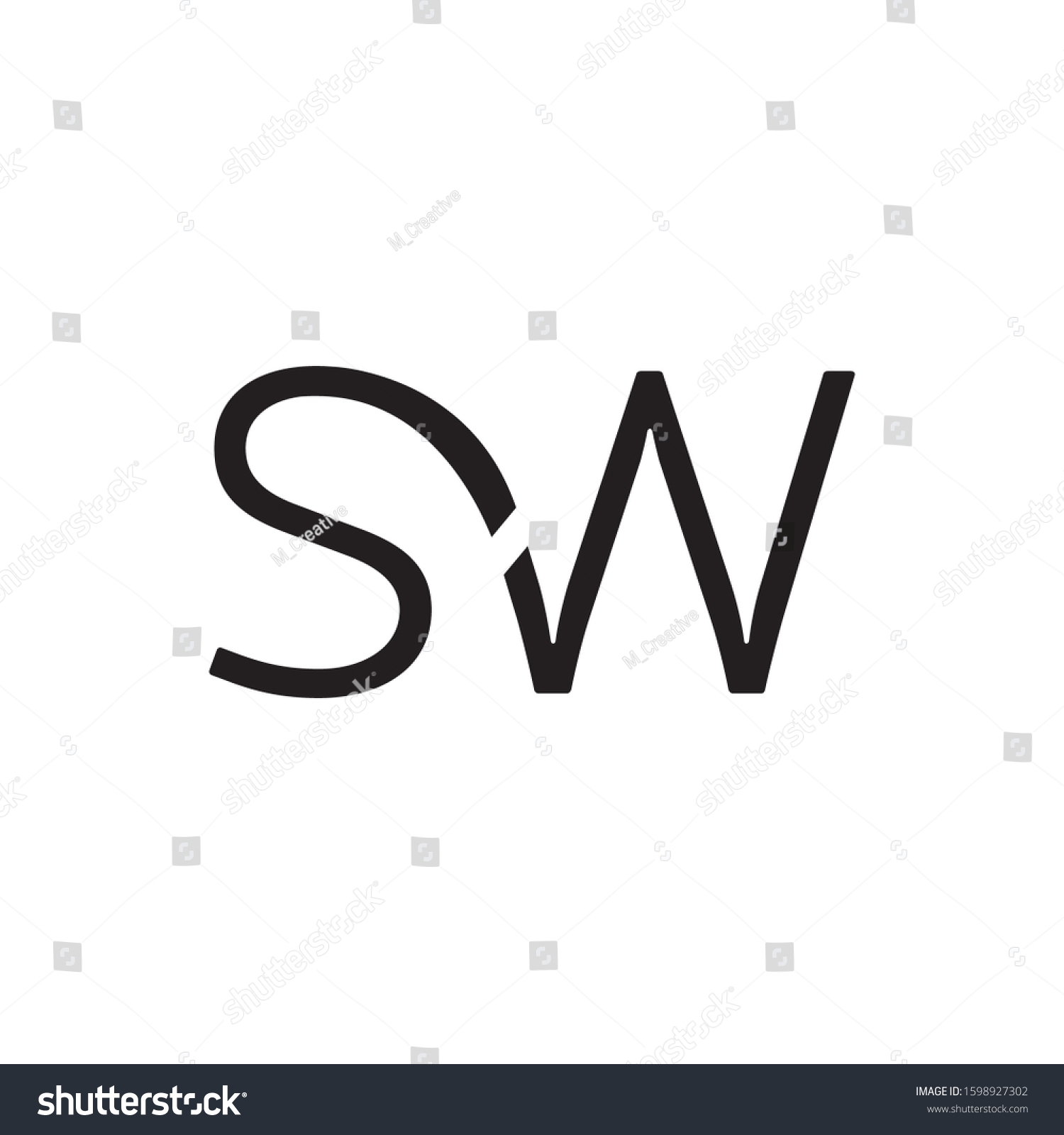 Sw Initial Letter Logo Template Vector Stock Vector (Royalty Free ...