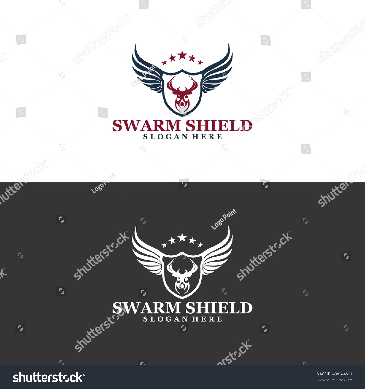 Swarm Shield Logo Vector Stock Vector (Royalty Free) 498244801