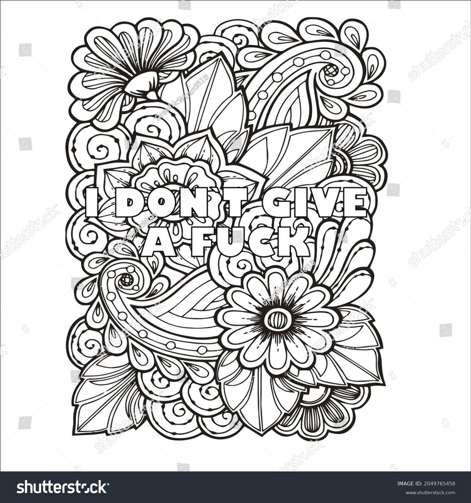 swear word coloring page adult stock vector royalty free 2049765458 shutterstock