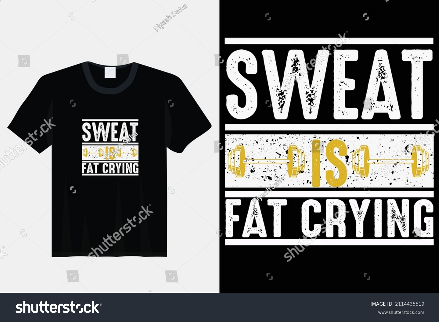 Sweat Fat Crying Fitness Gym T Stock Vector Royalty Free 2114435519