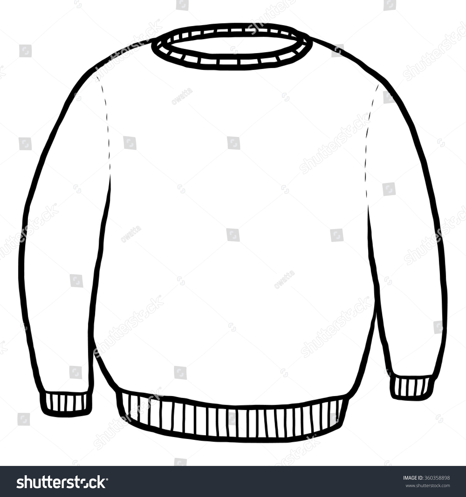 Sweater / Cartoon Vector And Illustration, Black And White, Hand Drawn ...