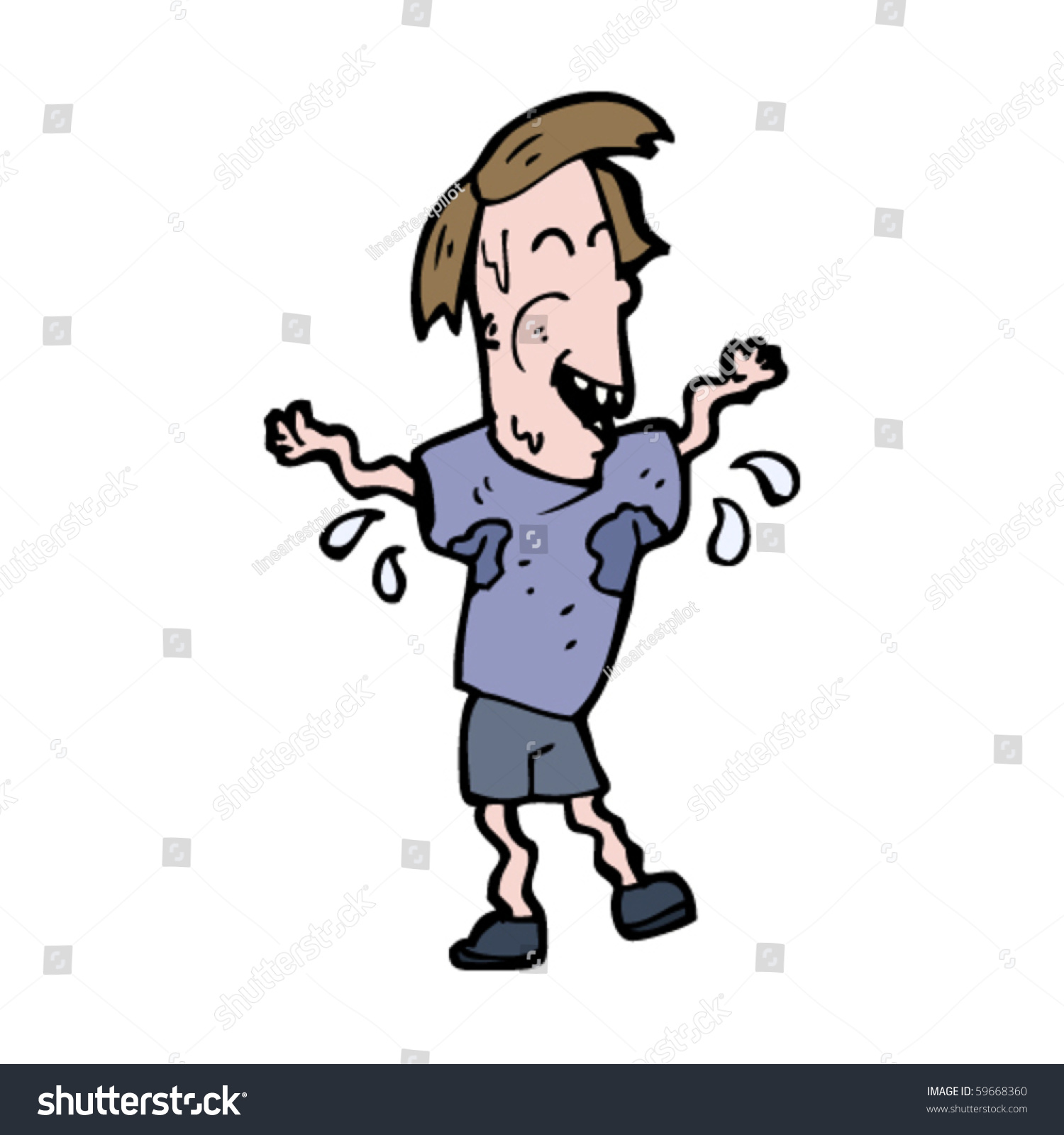 Sweating Man Cartoon Stock Vector 59668360 - Shutterstock