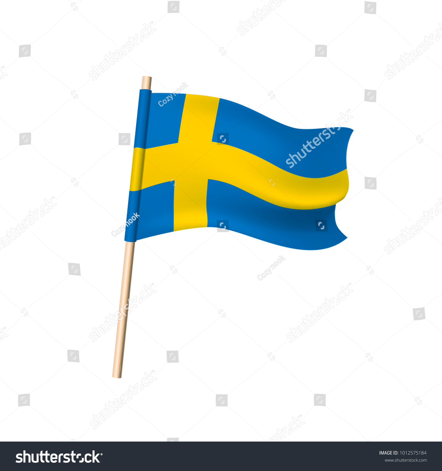 næve Aflede Velkommen Sweden Flag Yellow Cross On Blue Stock Vector (Royalty Free) 1012575184