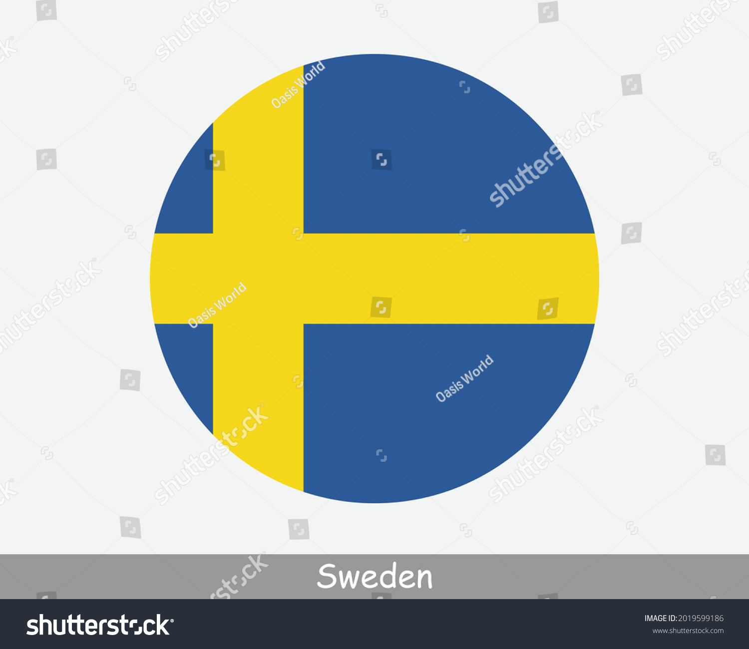 SVG of Sweden Round Circle Flag. Swedish Circular Button Banner Icon. Swede Flag EPS Vector svg