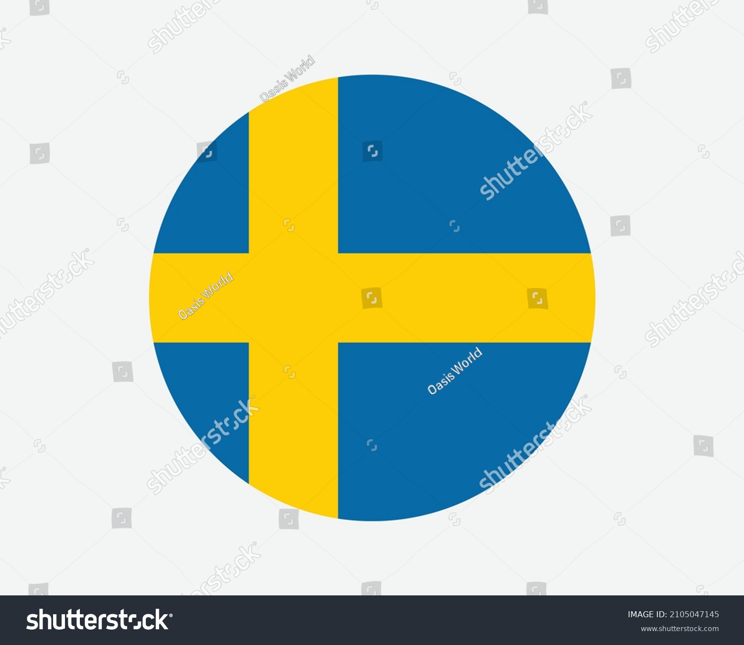 SVG of Sweden Round Country Flag. Swedish Circle National Flag. Kingdom of Sweden Circular Shape Button Banner. EPS Vector Illustration. svg