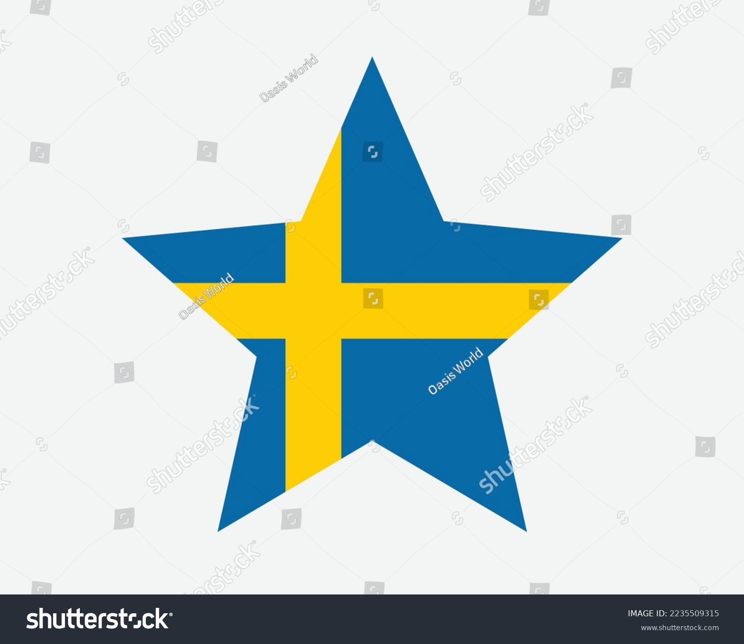 SVG of Sweden Star Flag. Swedish Swede Star Shape Flag. Kingdom of Sweden Country National Banner Icon Symbol Vector Flat Artwork Graphic Illustration svg