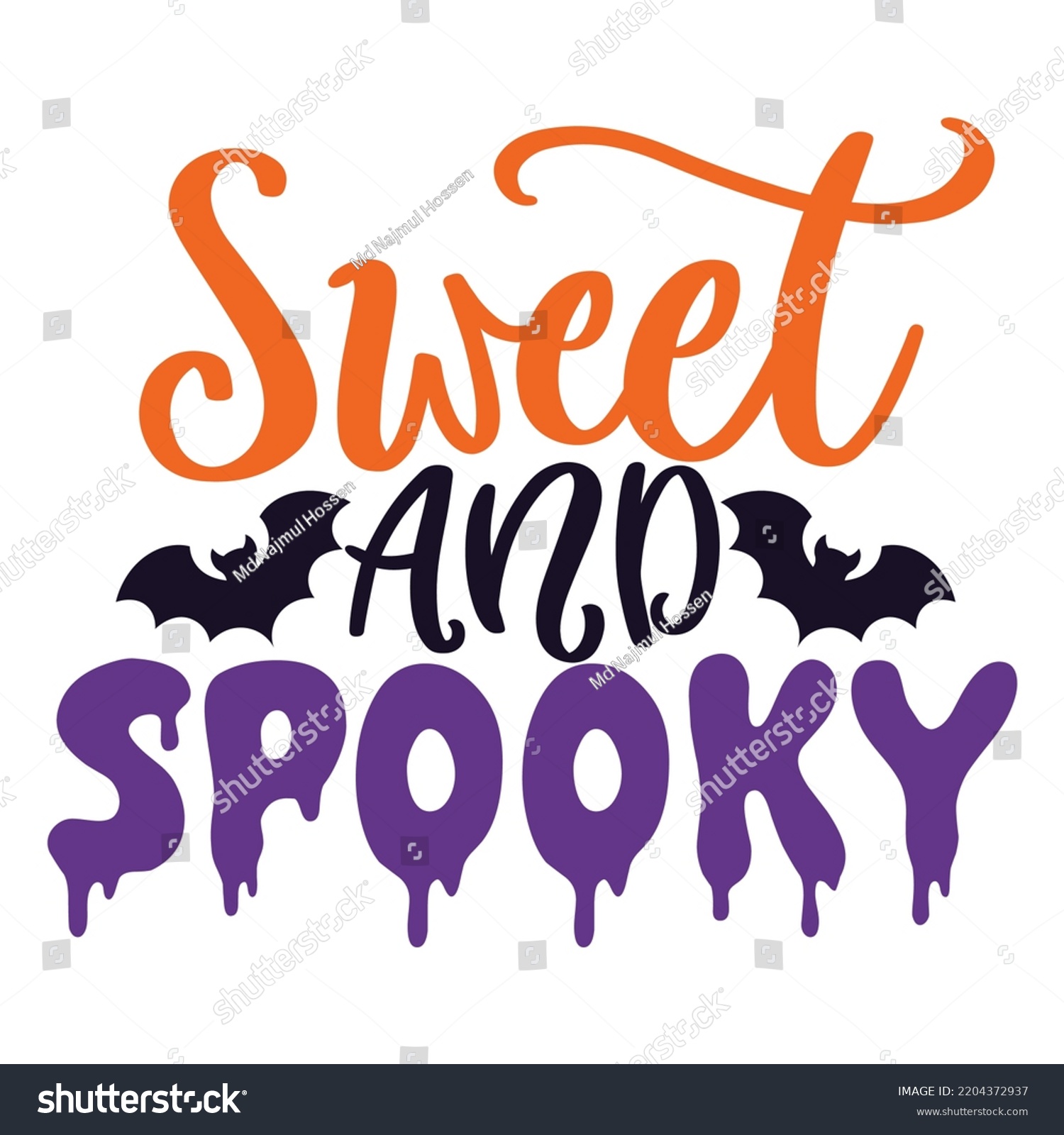 SVG of Sweet And Spooky, Happy Halloween Shirt Print Template Sweeet Halloween Pumpkin candy Scary Boo Witch Spooky Bat Vintage Retro Grim Reaper Fairy hocus pocus, Sanderson sisters vector svg