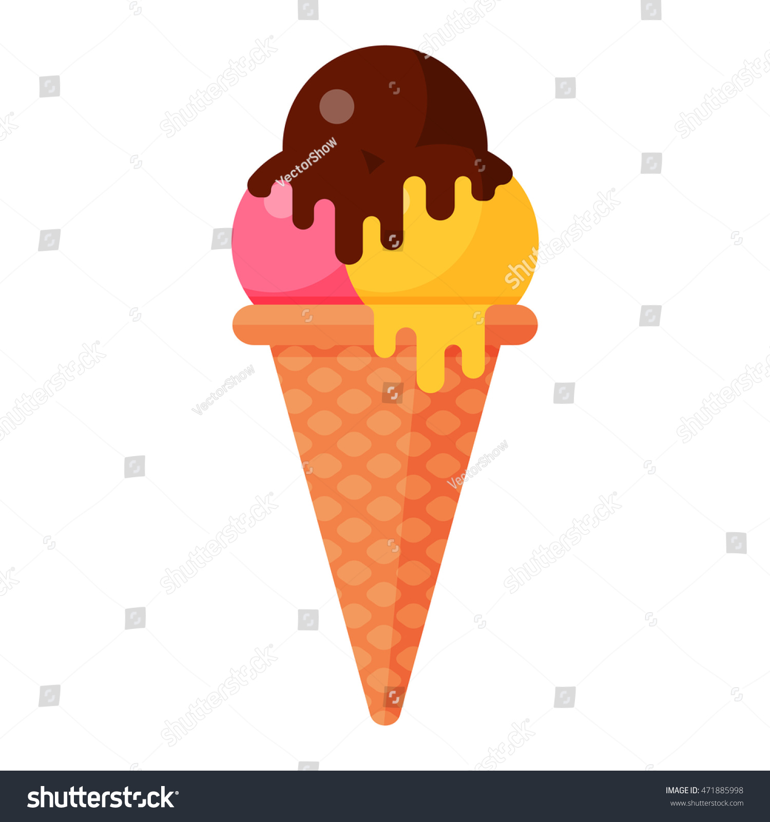 Sweet Cartoon Cold Ice Cream Tasty Stock Vector (Royalty Free ...