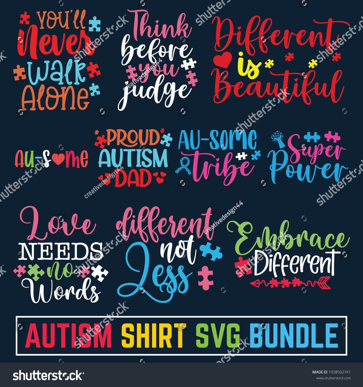 SVG of Sweet cute inspiration autism typography. autism t-shirt design, Autism Awareness Day T-Shirt Design Template, Illustration, svg, Vector graphics, Autism Shirt, Calligraphy  svg