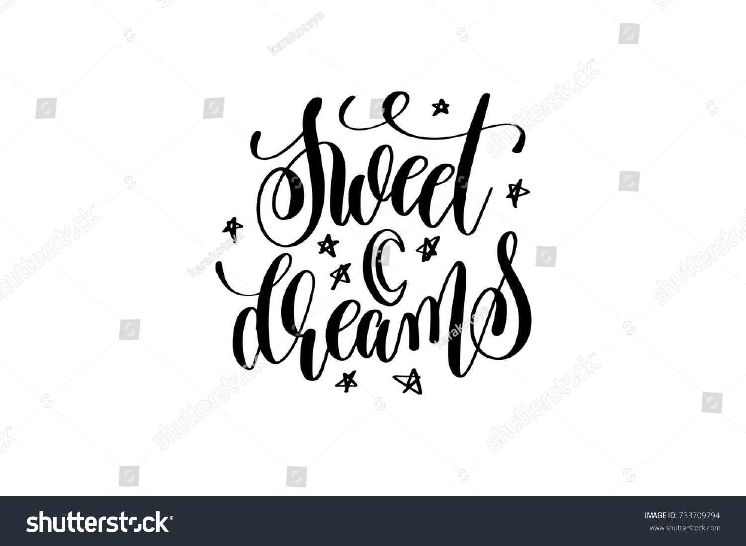 sweet dreams hand lettering inscription motivation and inspiration love and life positive quote calligraphy