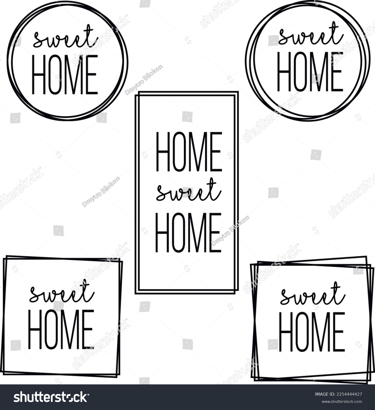 SVG of Sweet home doodle frame set icon, SVG Vector svg
