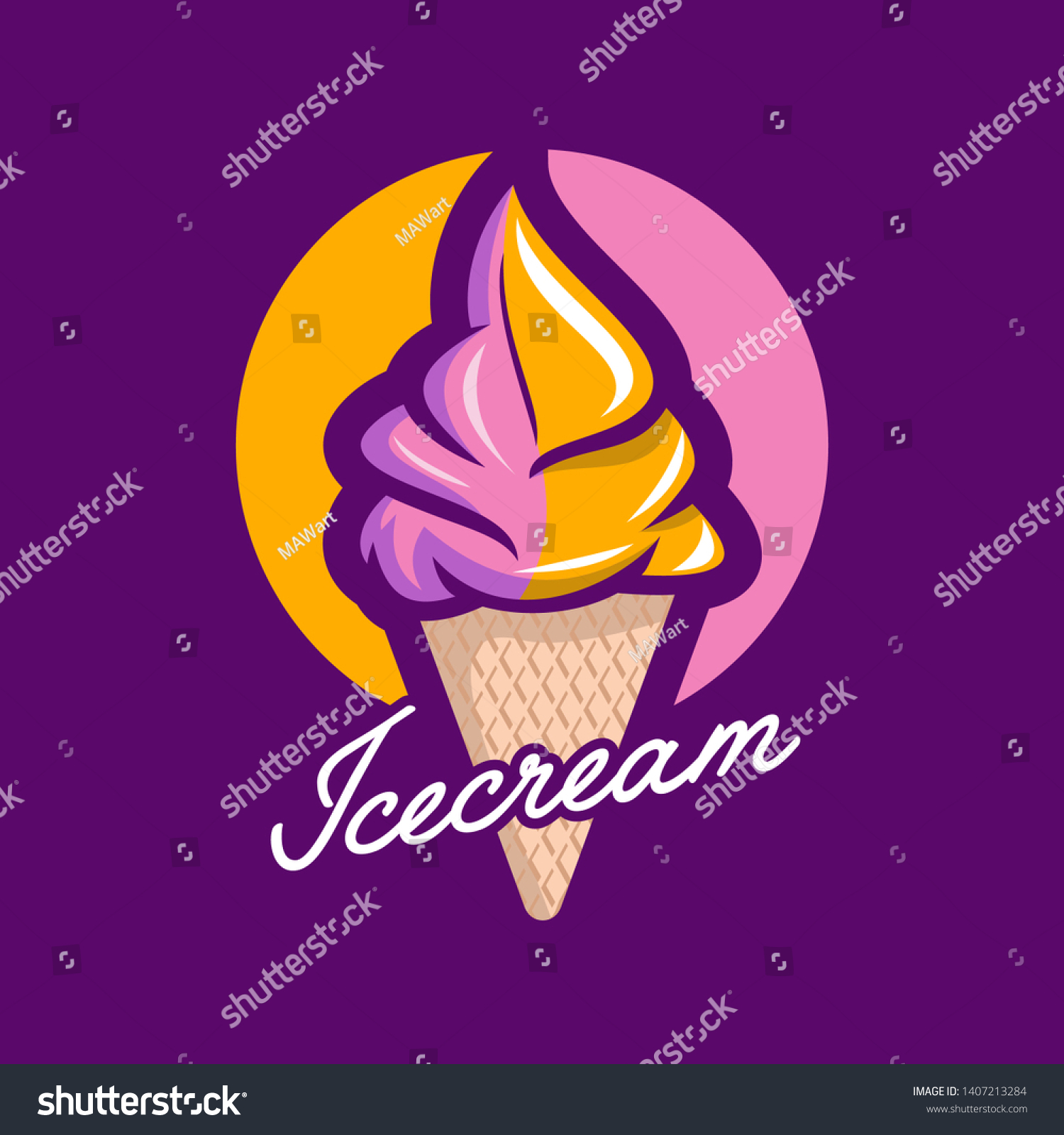 Sweet Ice Cream Logo Vector vector de stock (libre de regalías) 1407213284