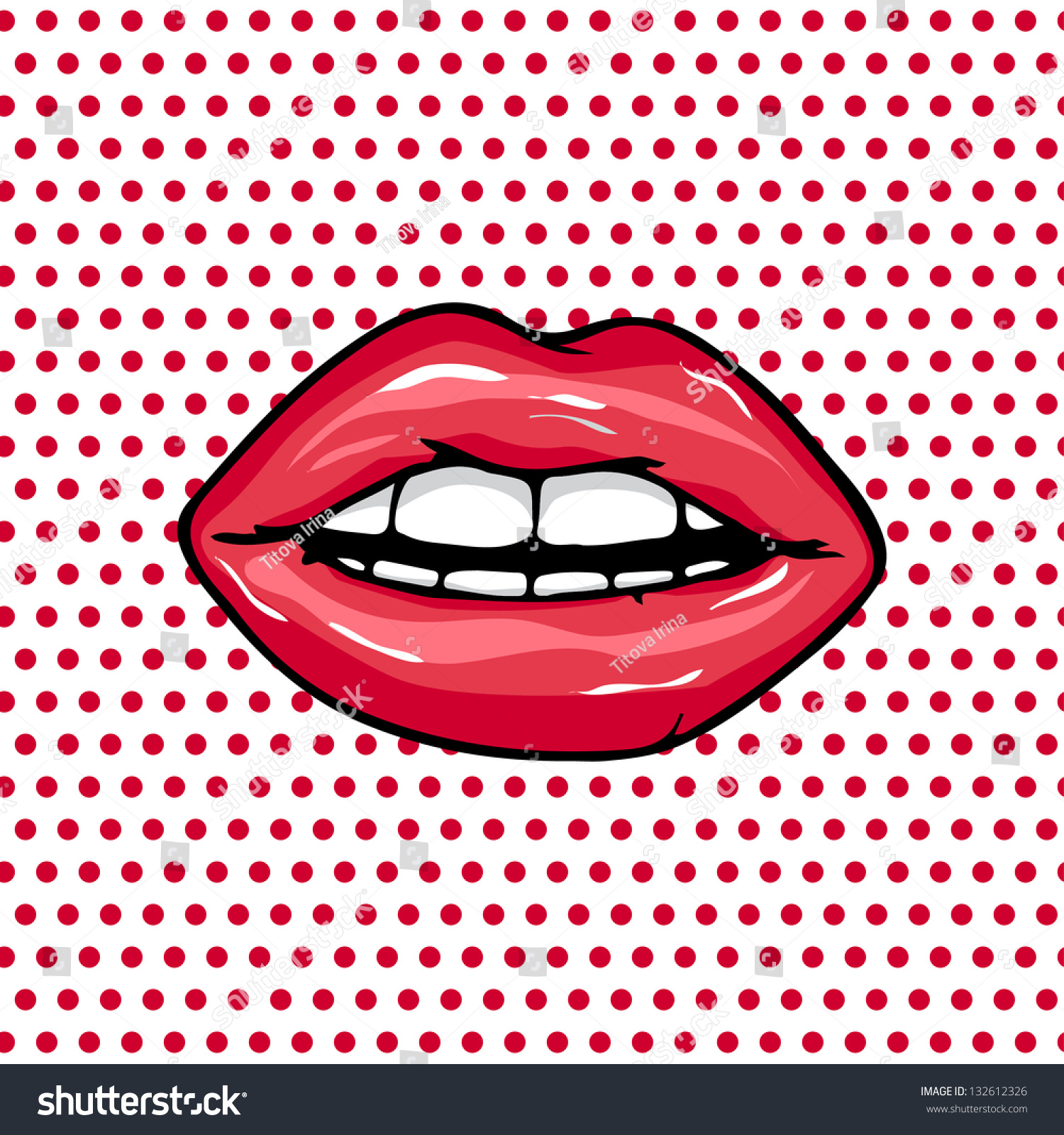 Sweet Pair Glossy Vector Lips Open Stock Vector 132612326 - Shutterstock