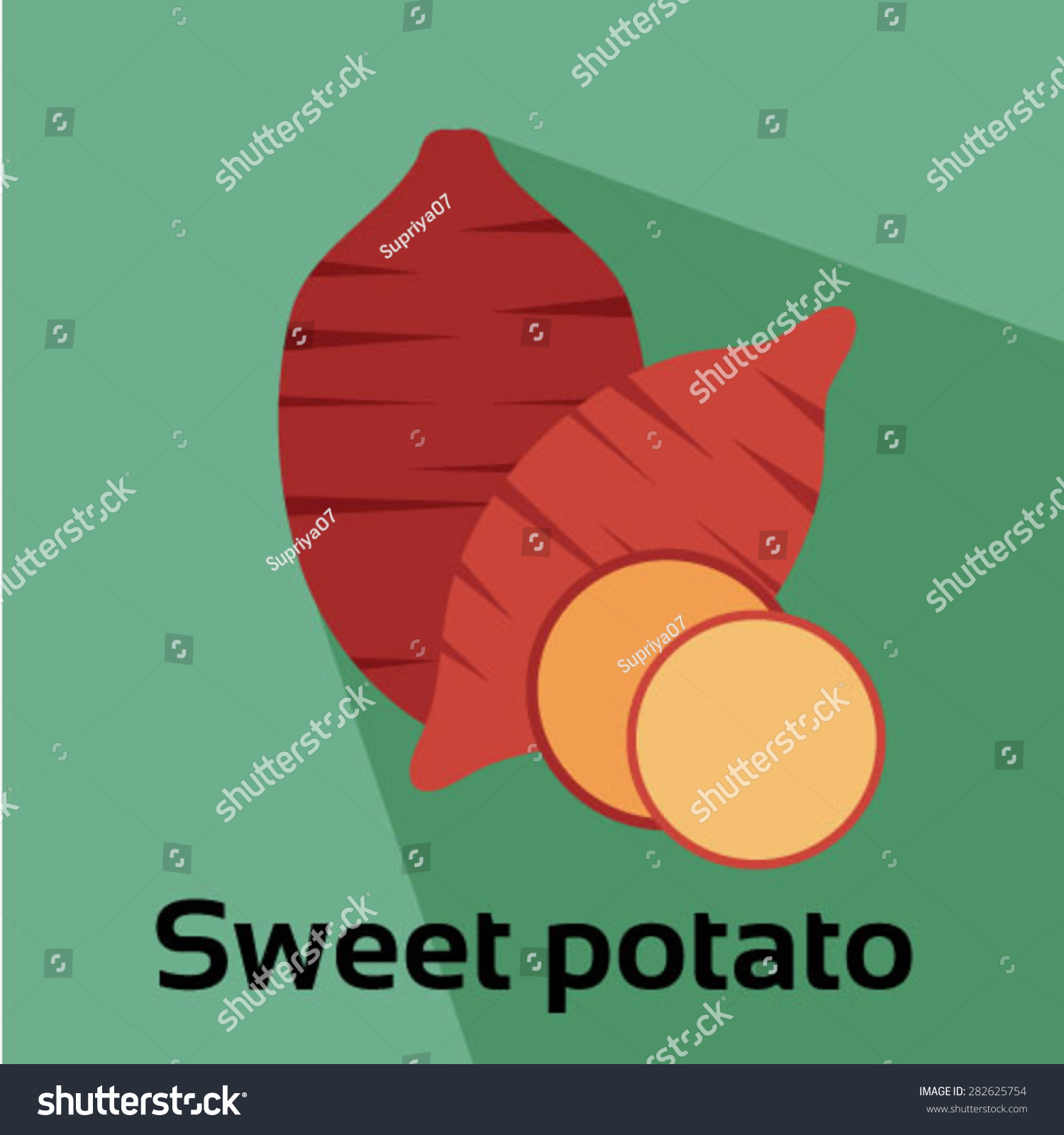 Download Sweet Potato Vector Icon Stock Vector 282625754 - Shutterstock