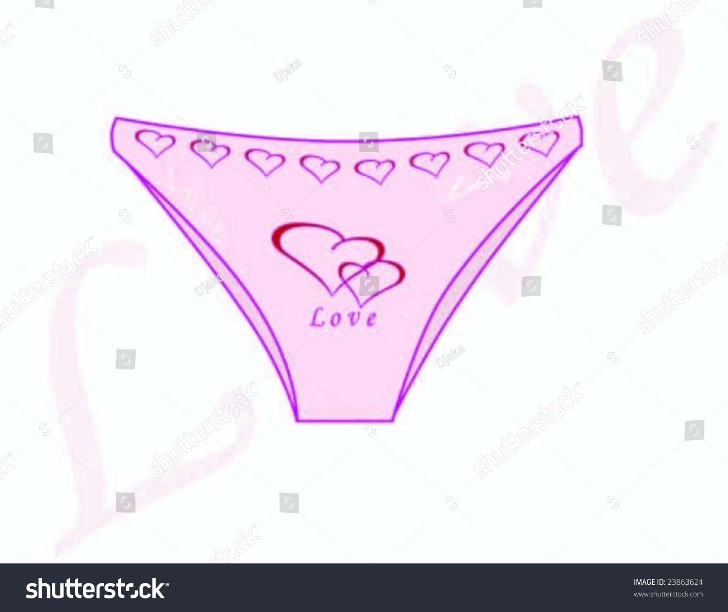 Sweet Rose Underwear With Pink Hearts On Them Stock Vector Illustration ...