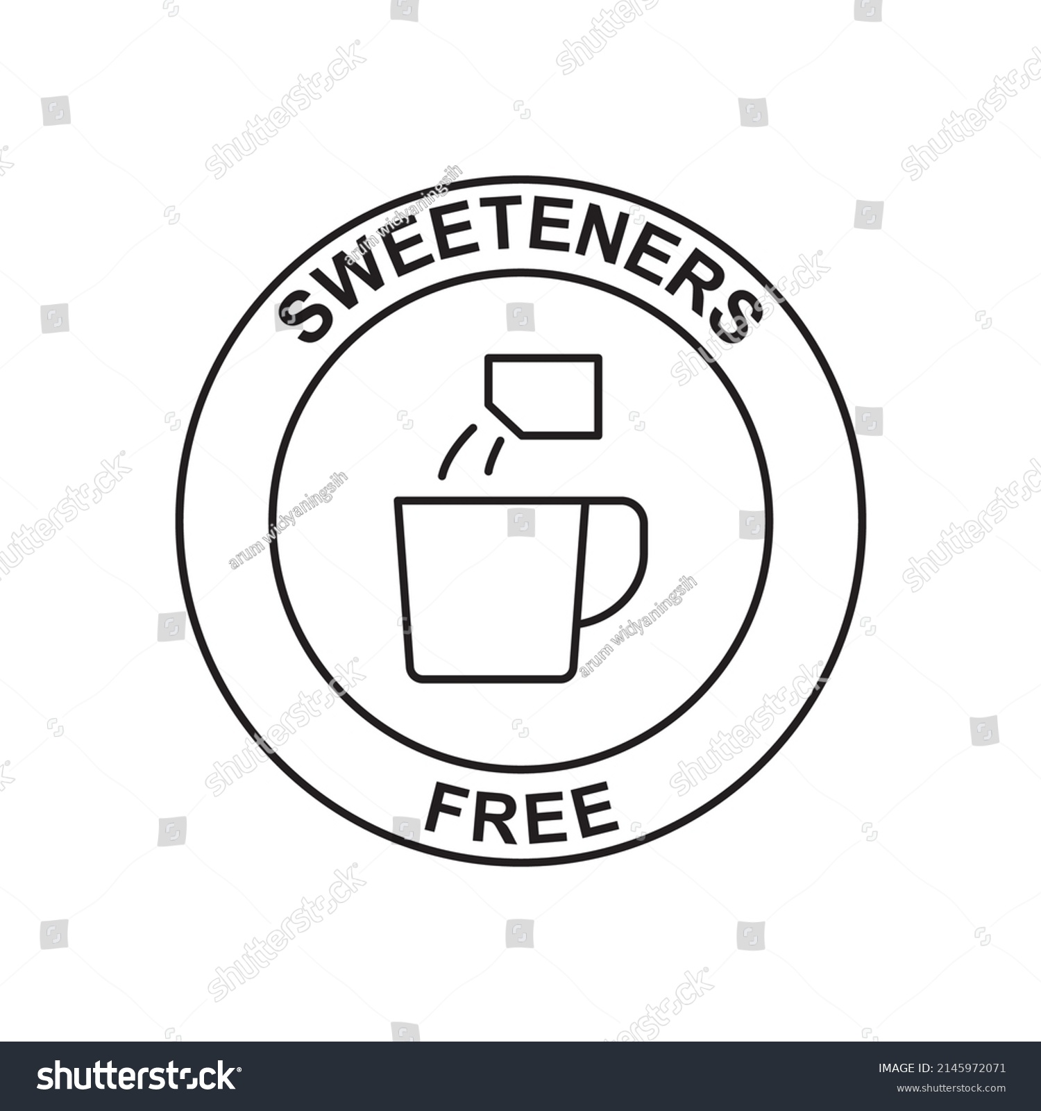 SVG of Sweeteners free label icon in black line style icon, style isolated on white background svg